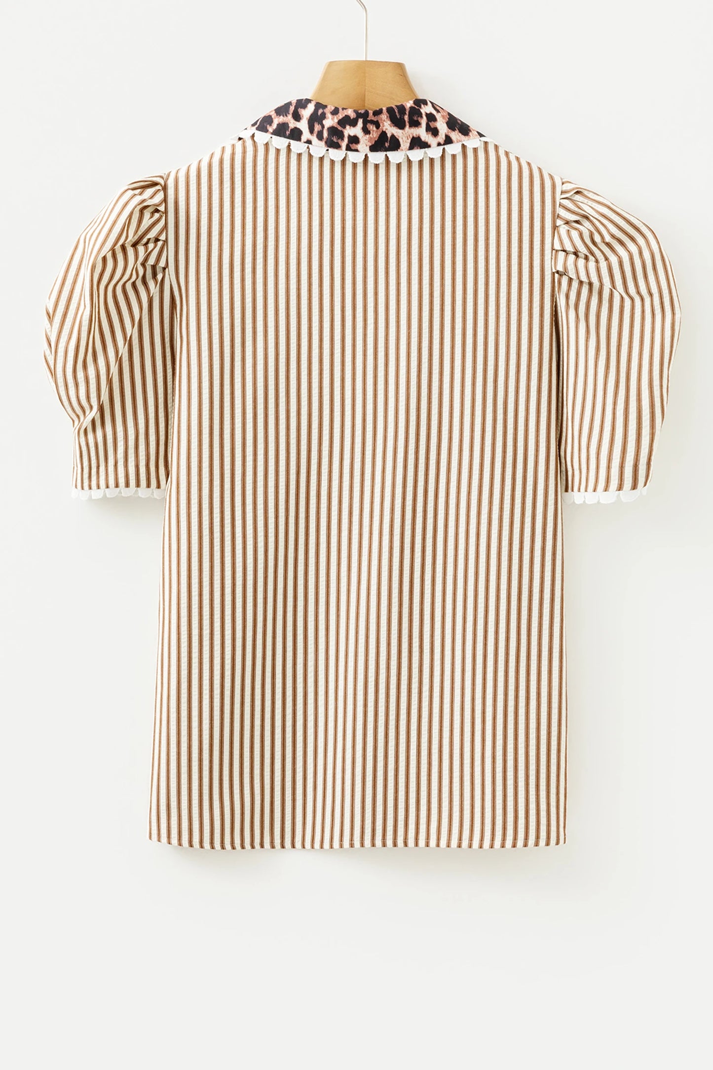 Brown Horizon Short Puff Sleeve Blouse