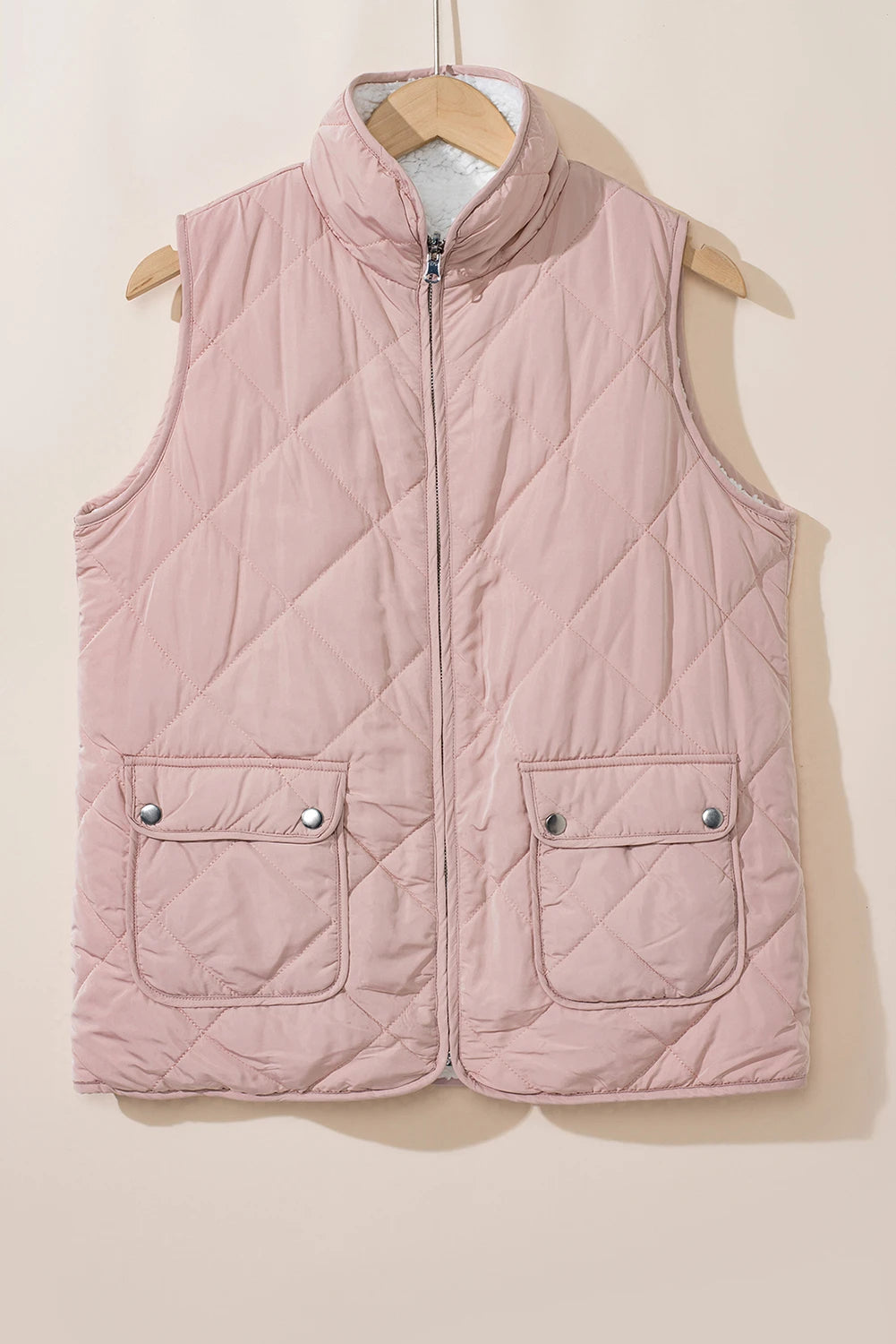 Snow Kiss Lined Quilted Pink Vest