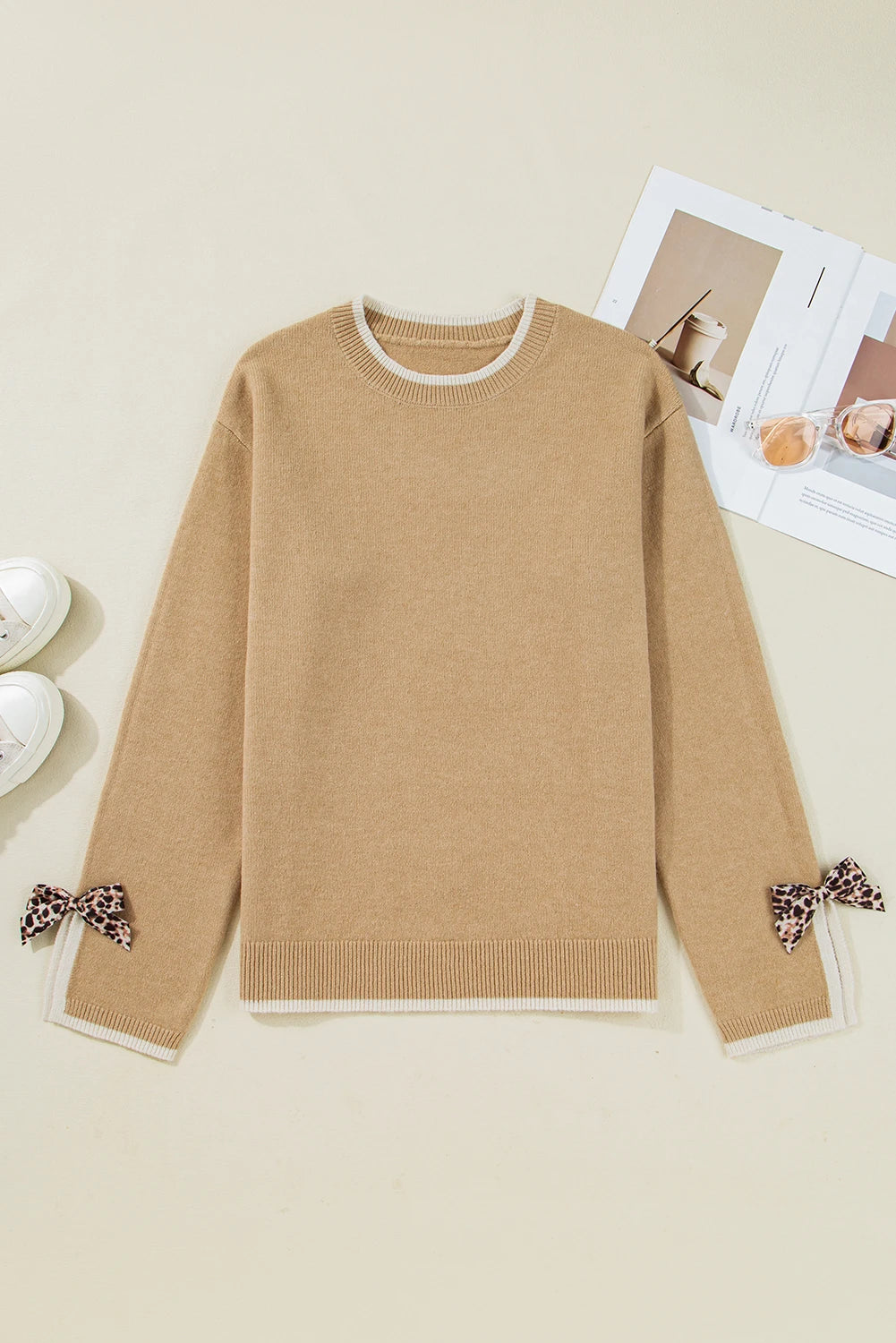 Sandstone Bow Knit Sweater