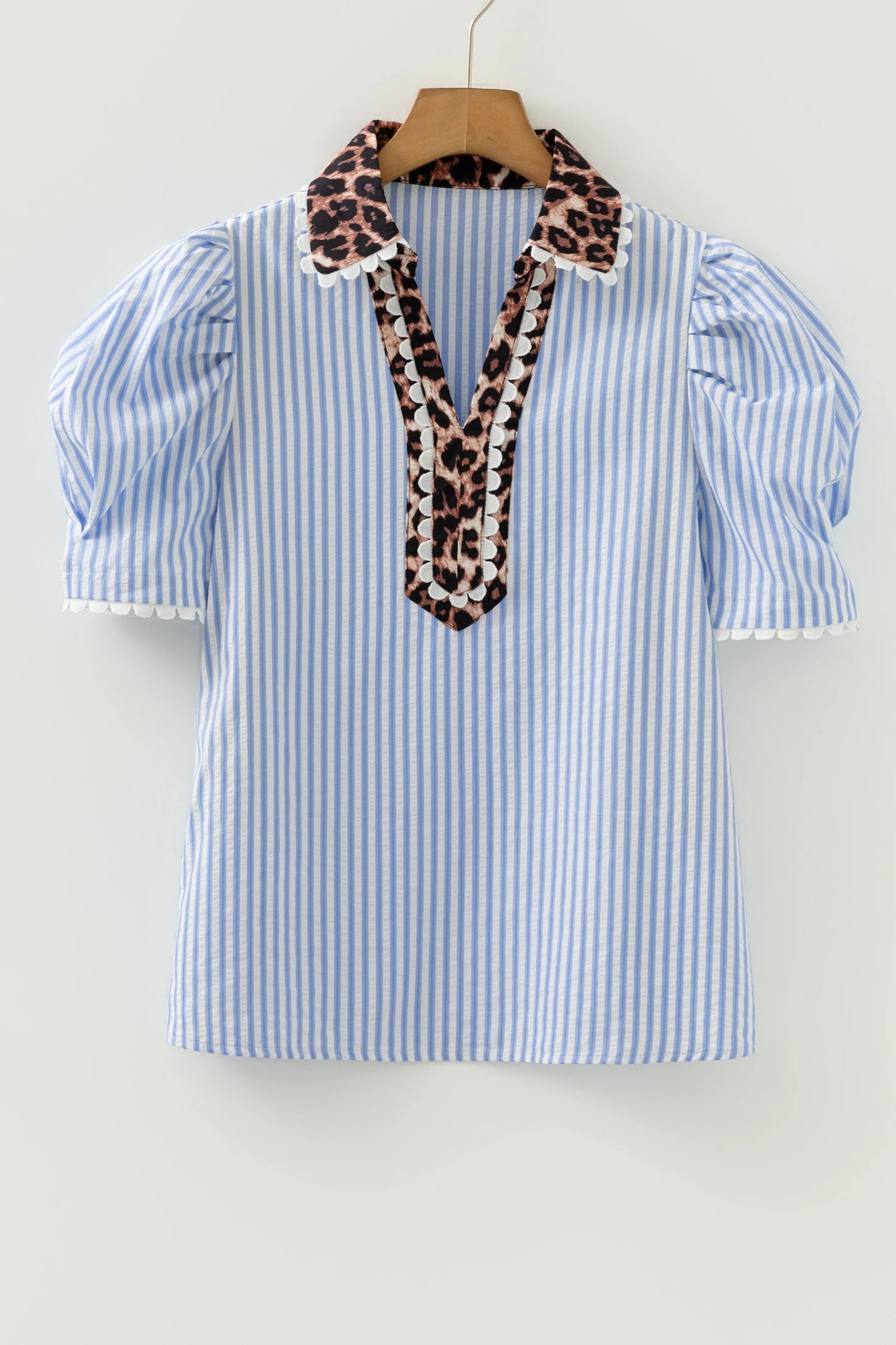 Blue Horizon Short Puff Sleeve Blouse