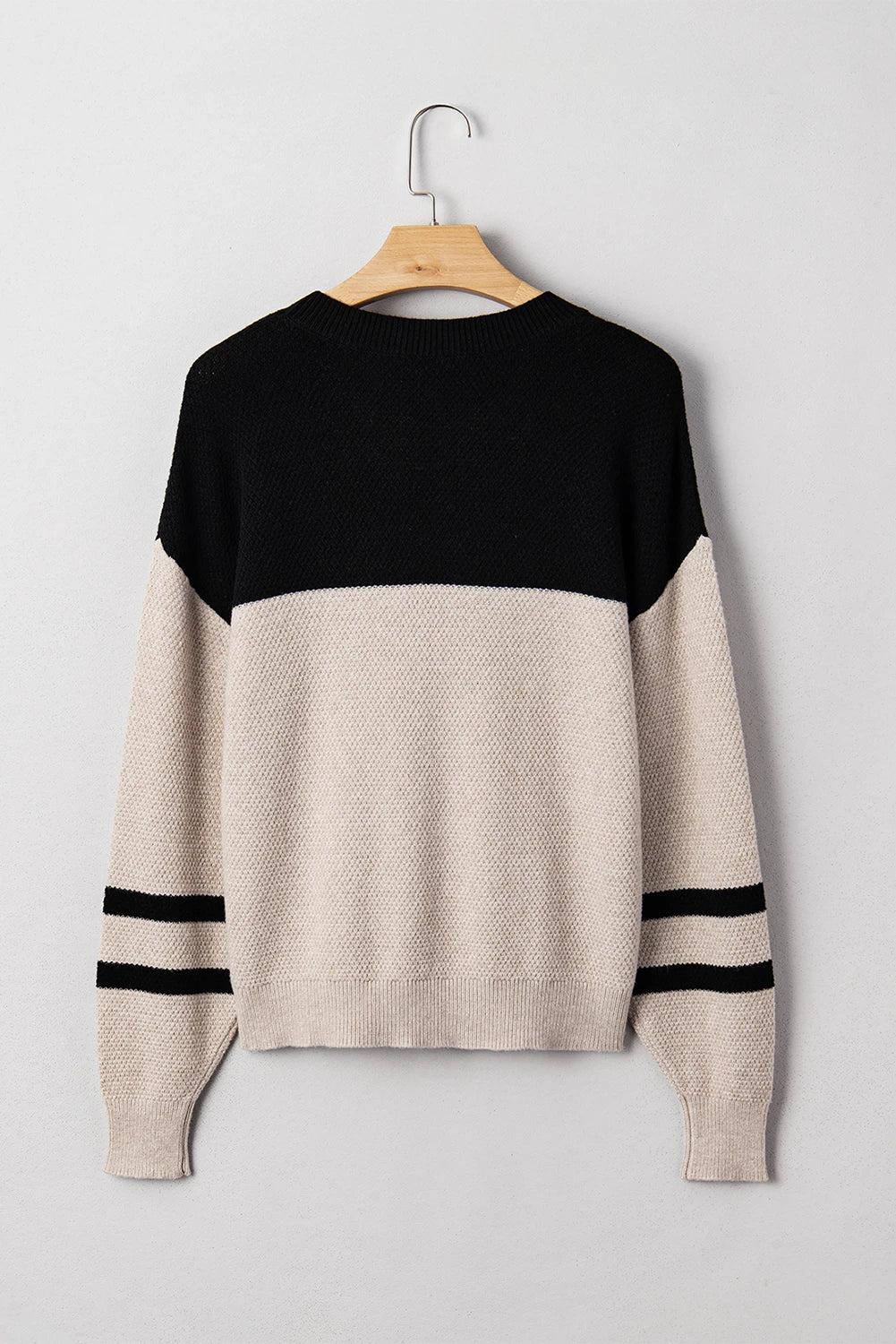 Manhattan Colorblock Knit Striped Sleeve Sweater