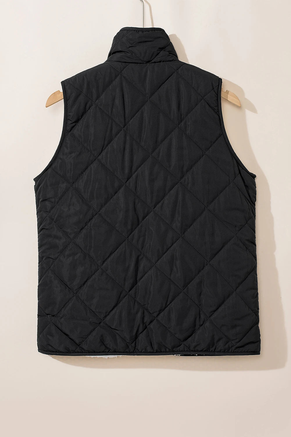 Cozy Cabin Fleece Lined Quilted Black Vest