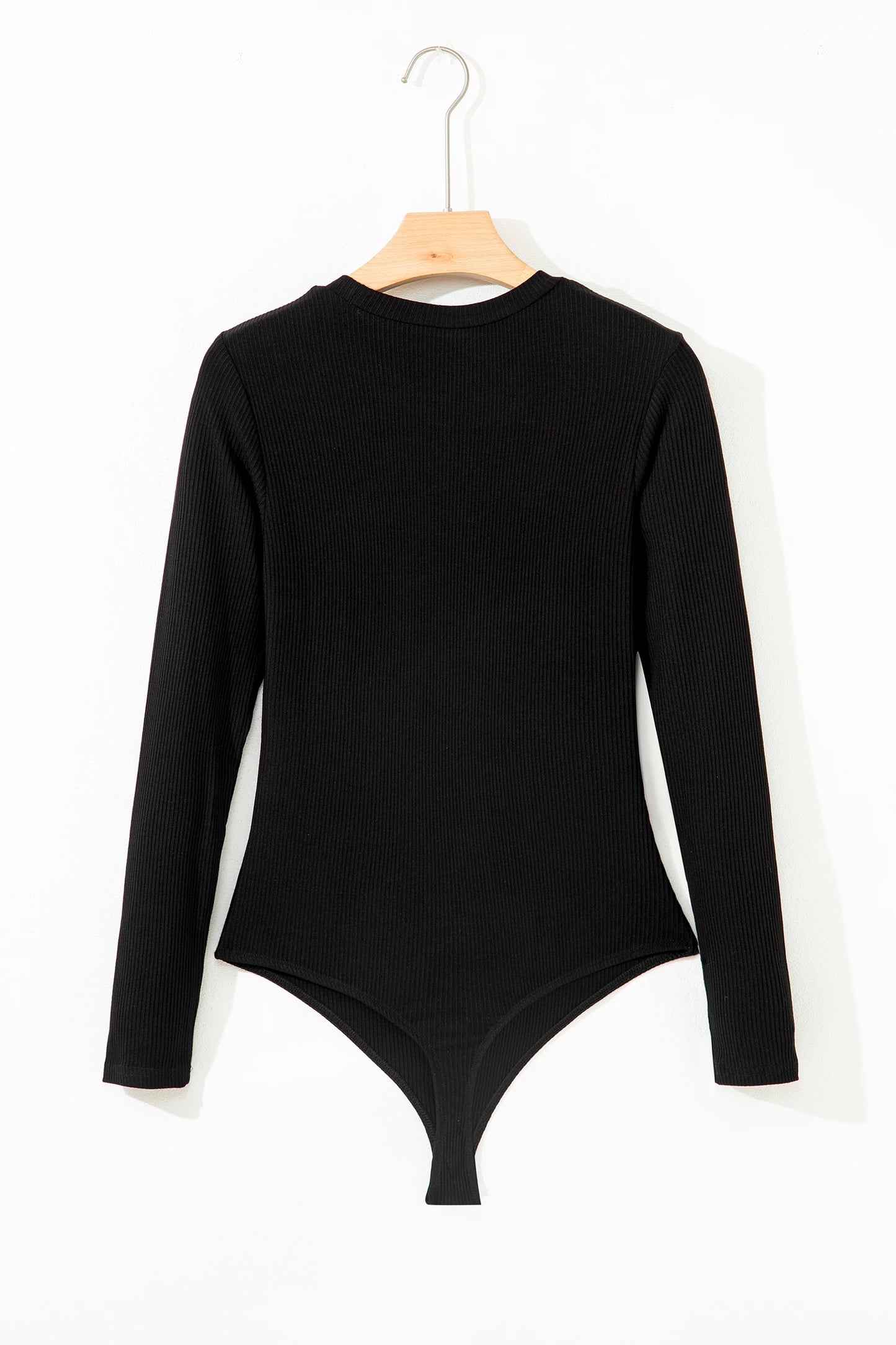 Essential Black Ribbed Long Sleeve Bodysuit