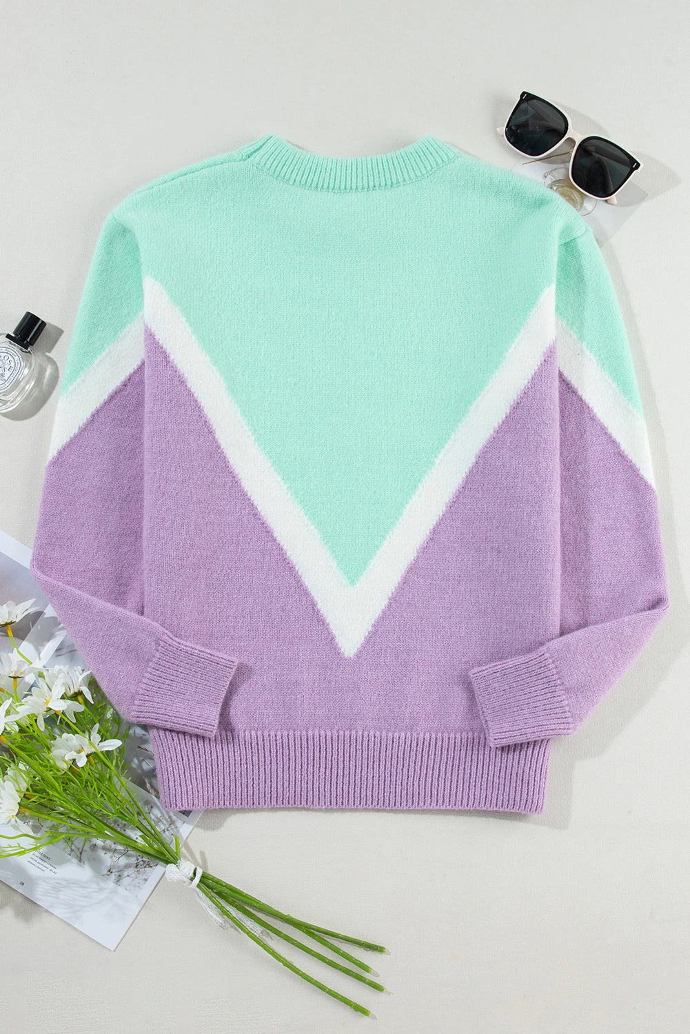 Sugar Plum Chevron Colorblock Sweater