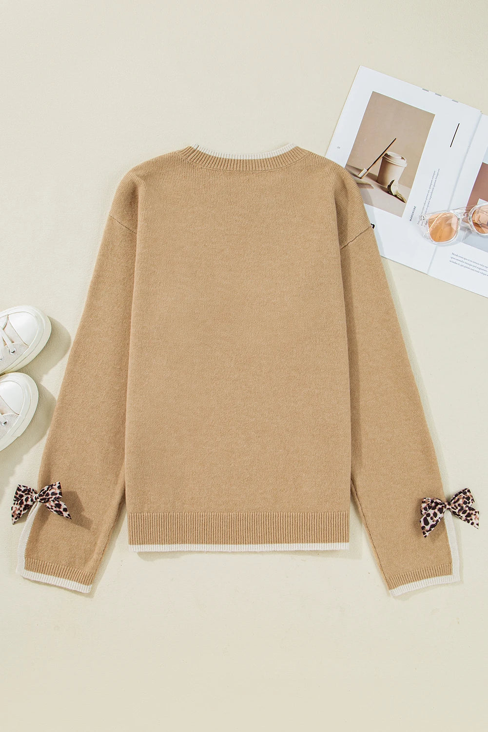 Sandstone Bow Knit Sweater