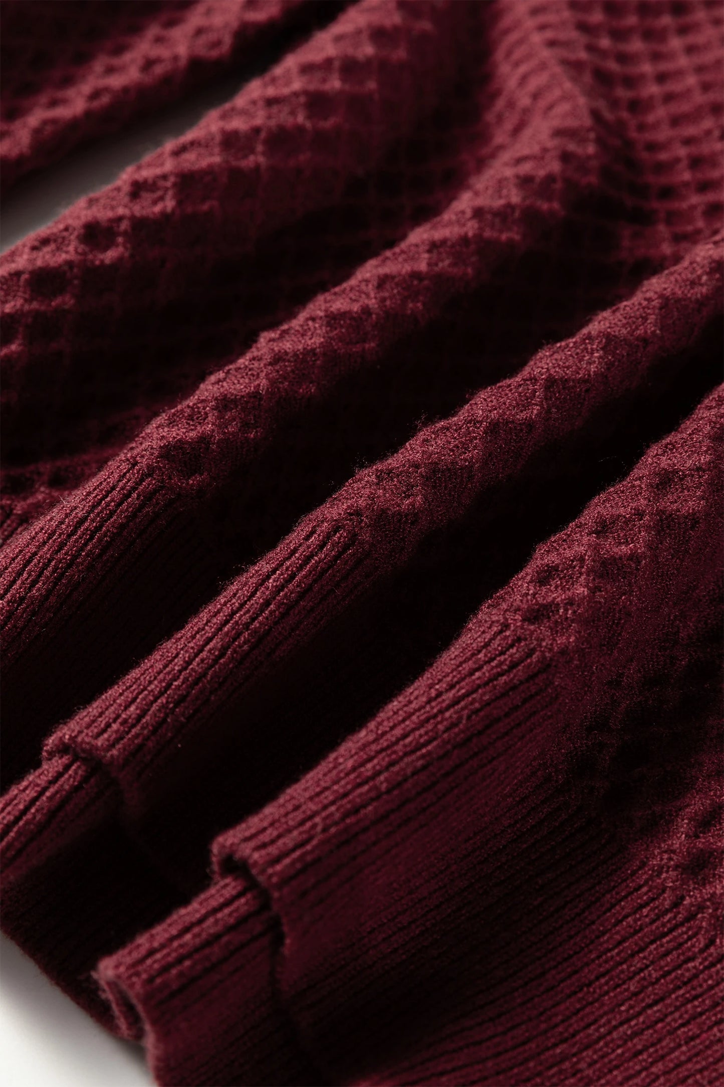 Merlot Burgundy Lace Trim Sleeve Sweater