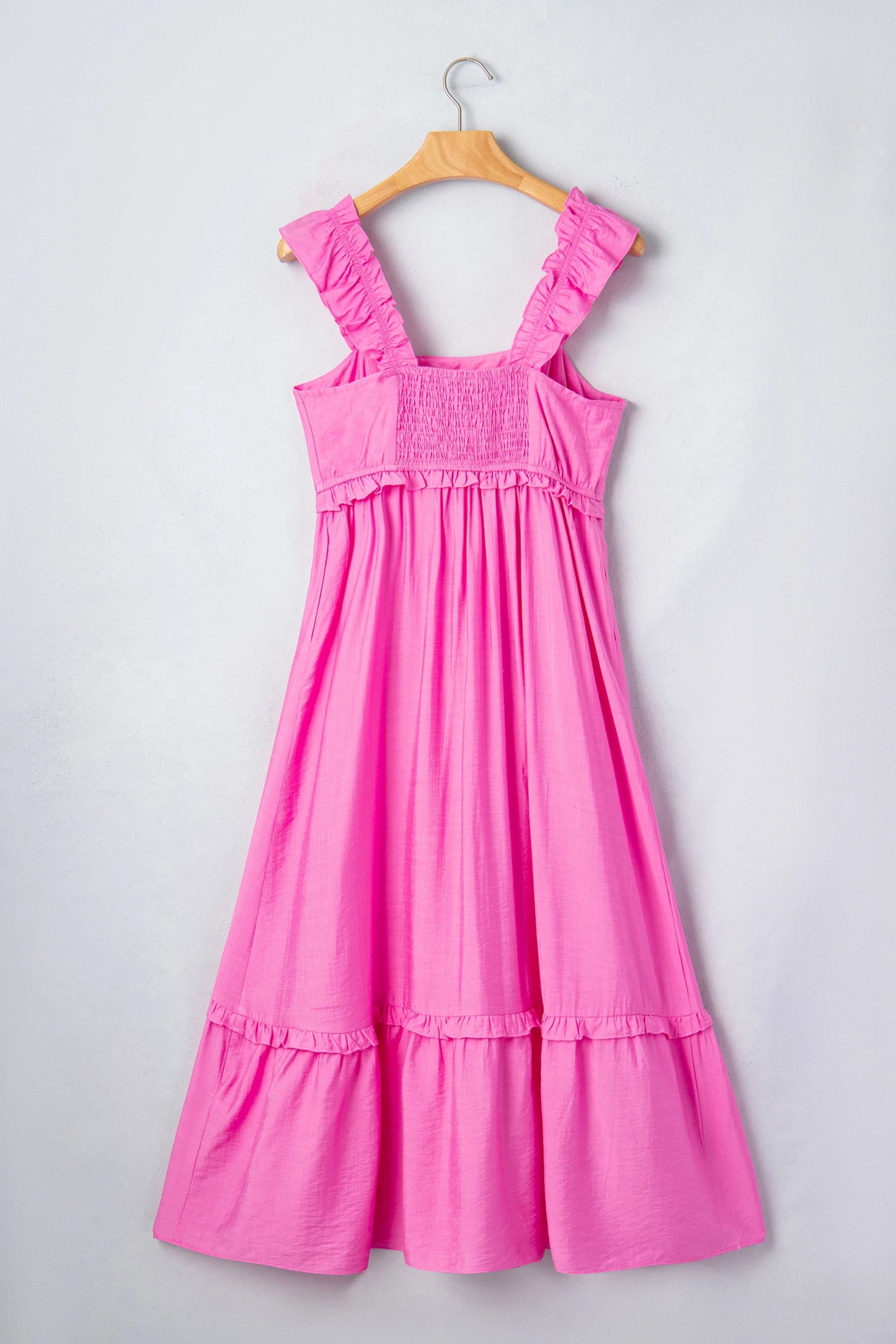 Candy Coast Ruffle Trim High Waist Sleeveless Maxi Dress