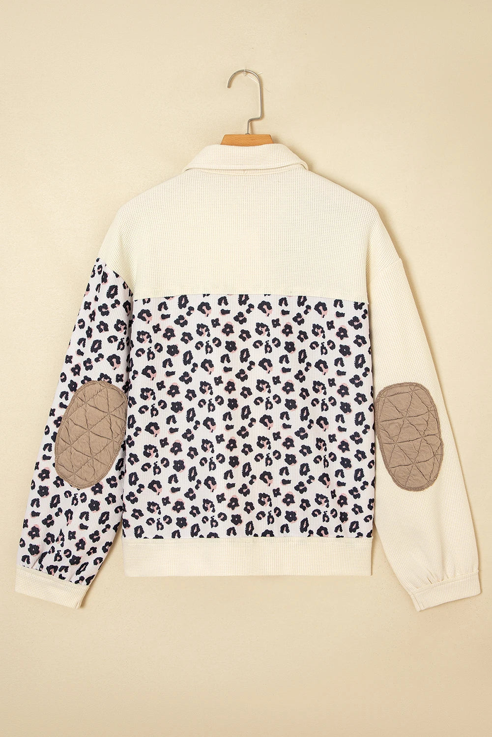 Rustic Charm Leopard Waffle Quilted Jacket