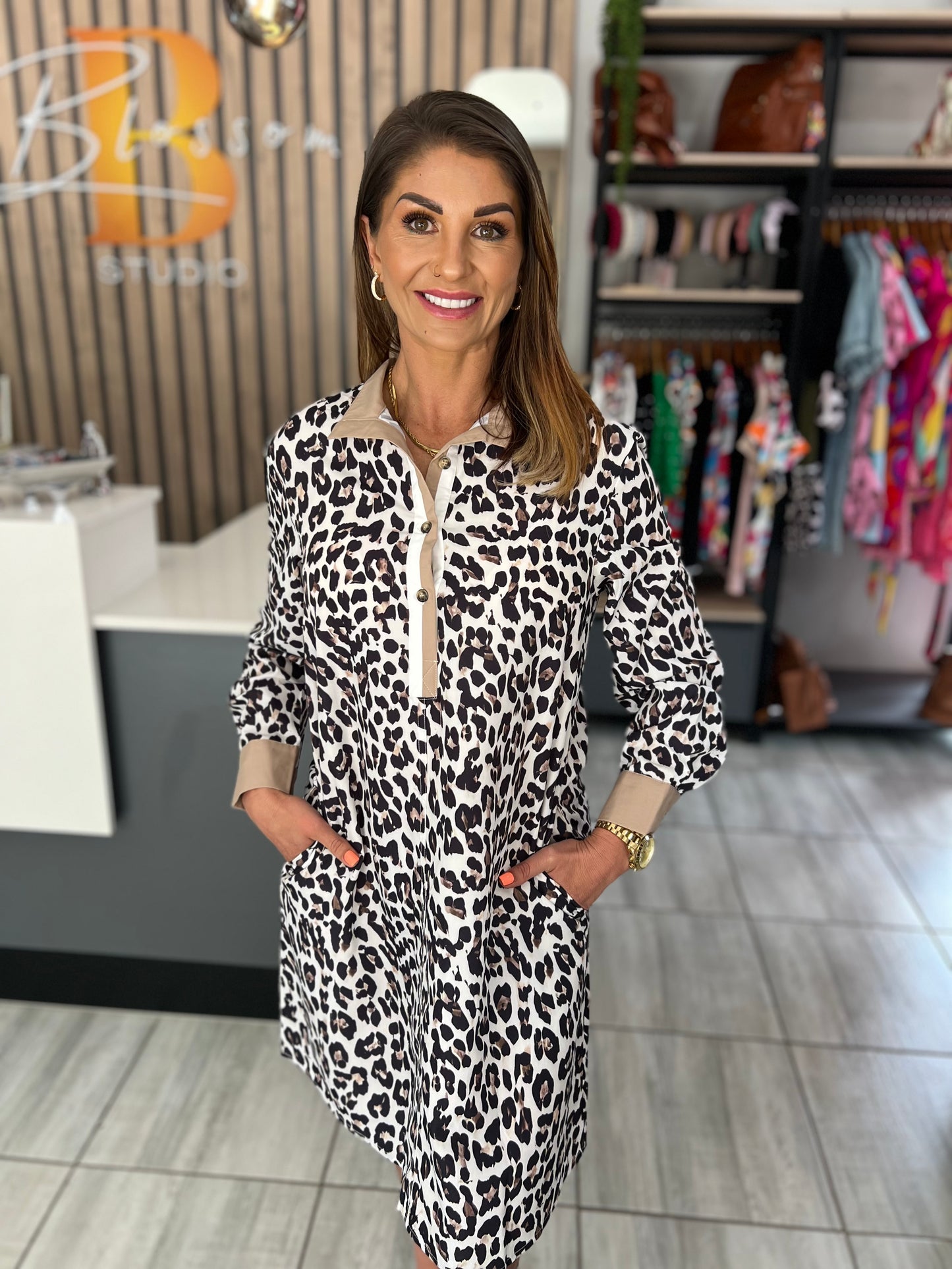 Twilight Leopard Print Short Dress