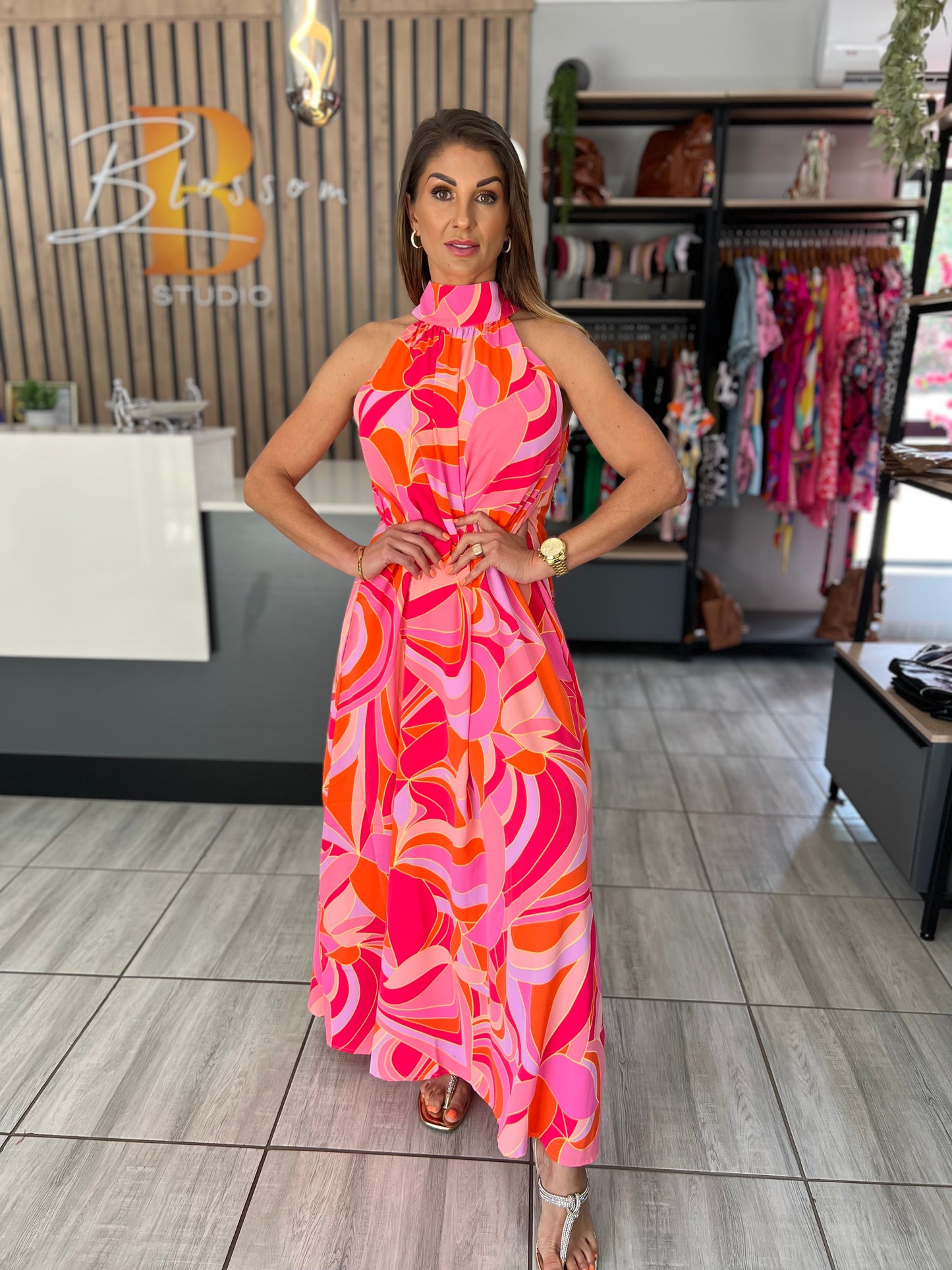 Destiny High Neck Maxi Dress