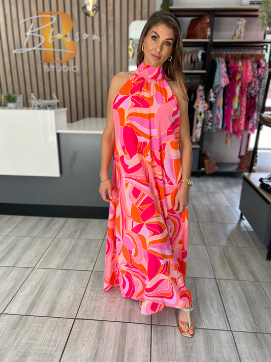 Destiny High Neck Maxi Dress