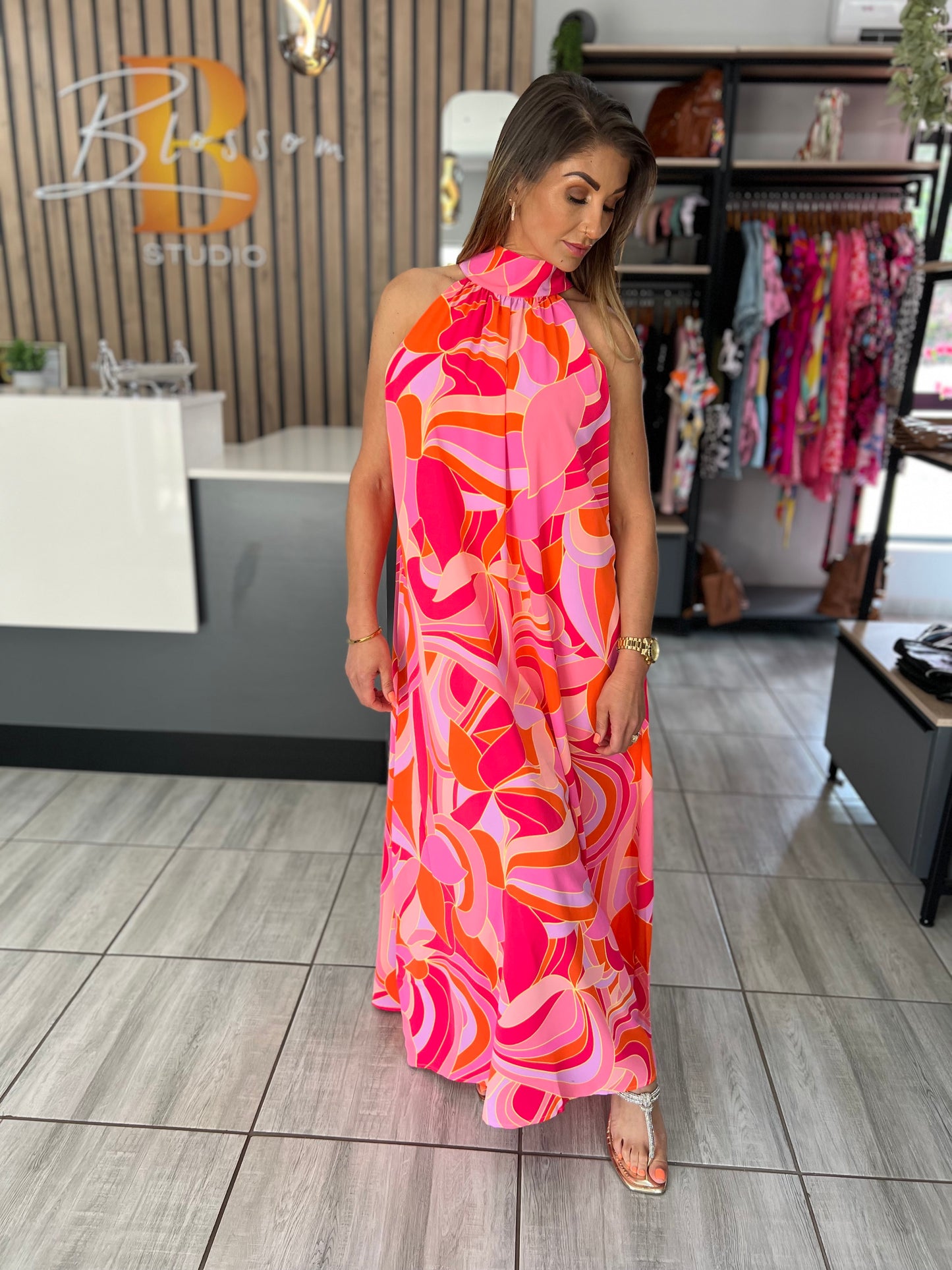 Destiny High Neck Maxi Dress