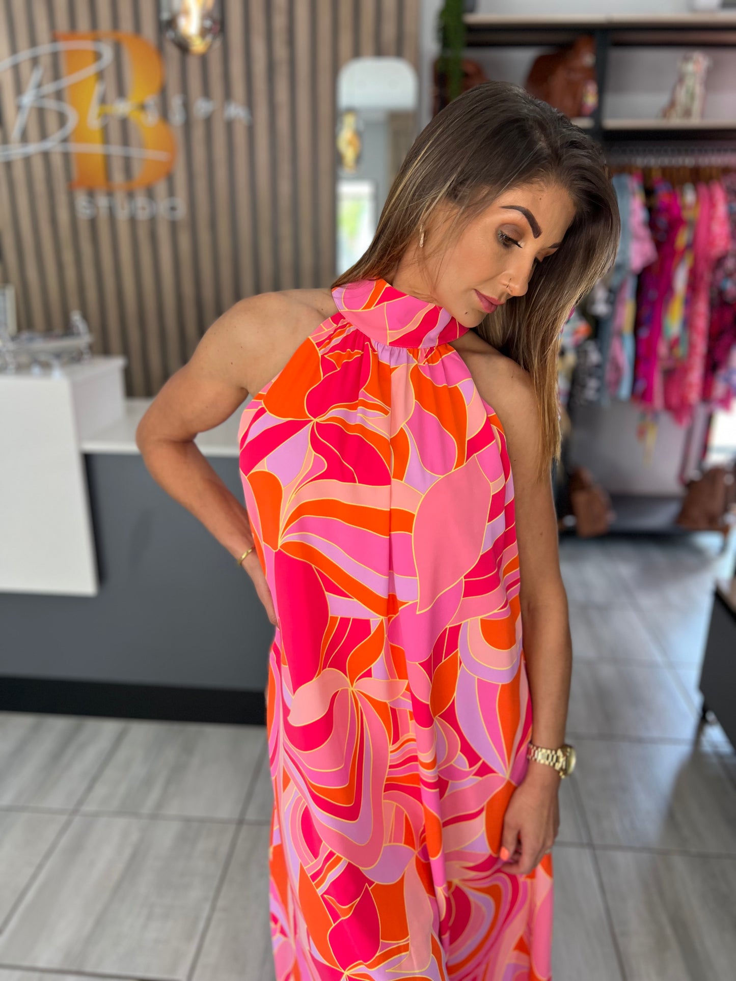 Destiny High Neck Maxi Dress