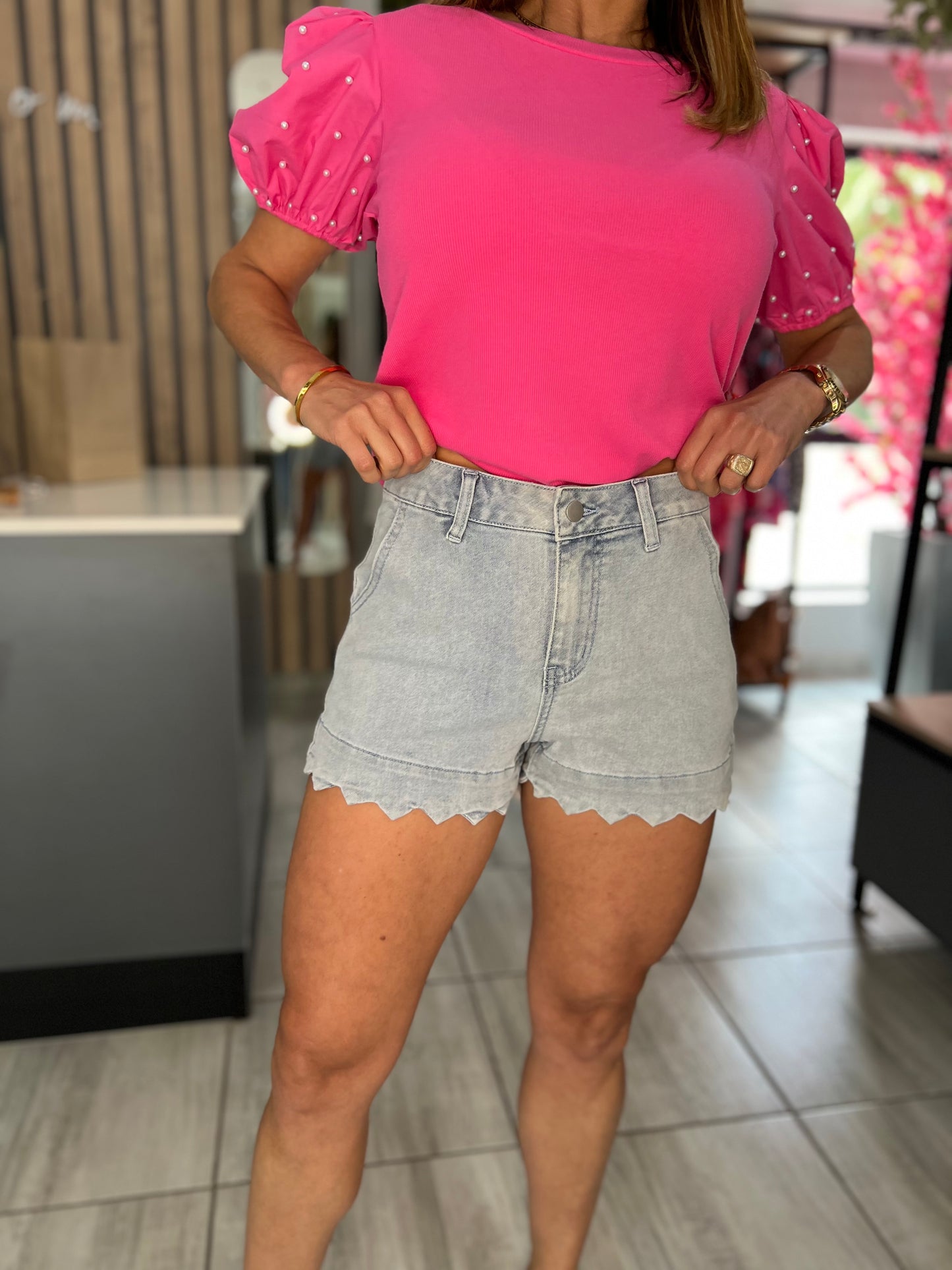 Cypress Dust Blue Denim Shorts