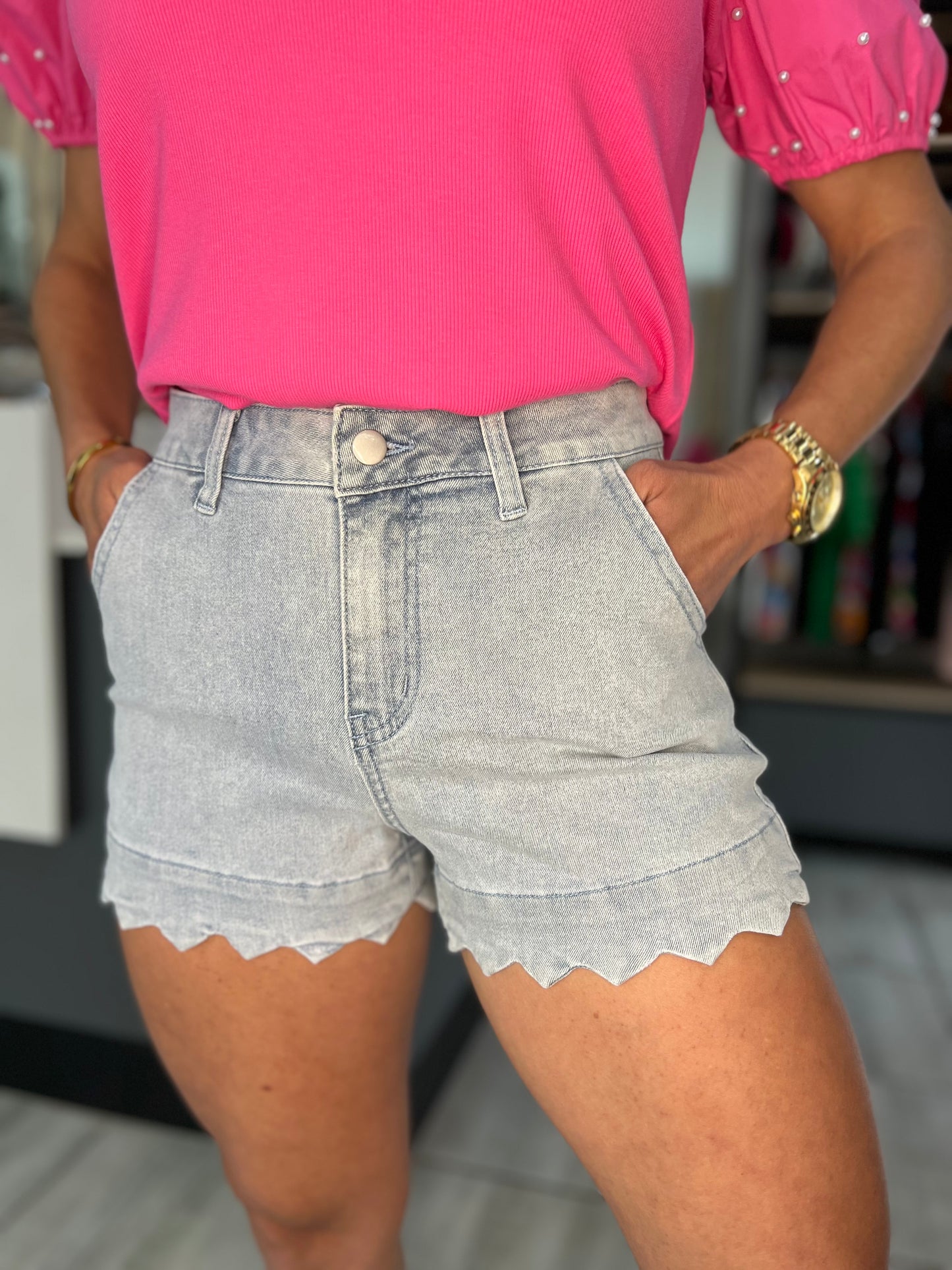 Cypress Dust Blue Denim Shorts