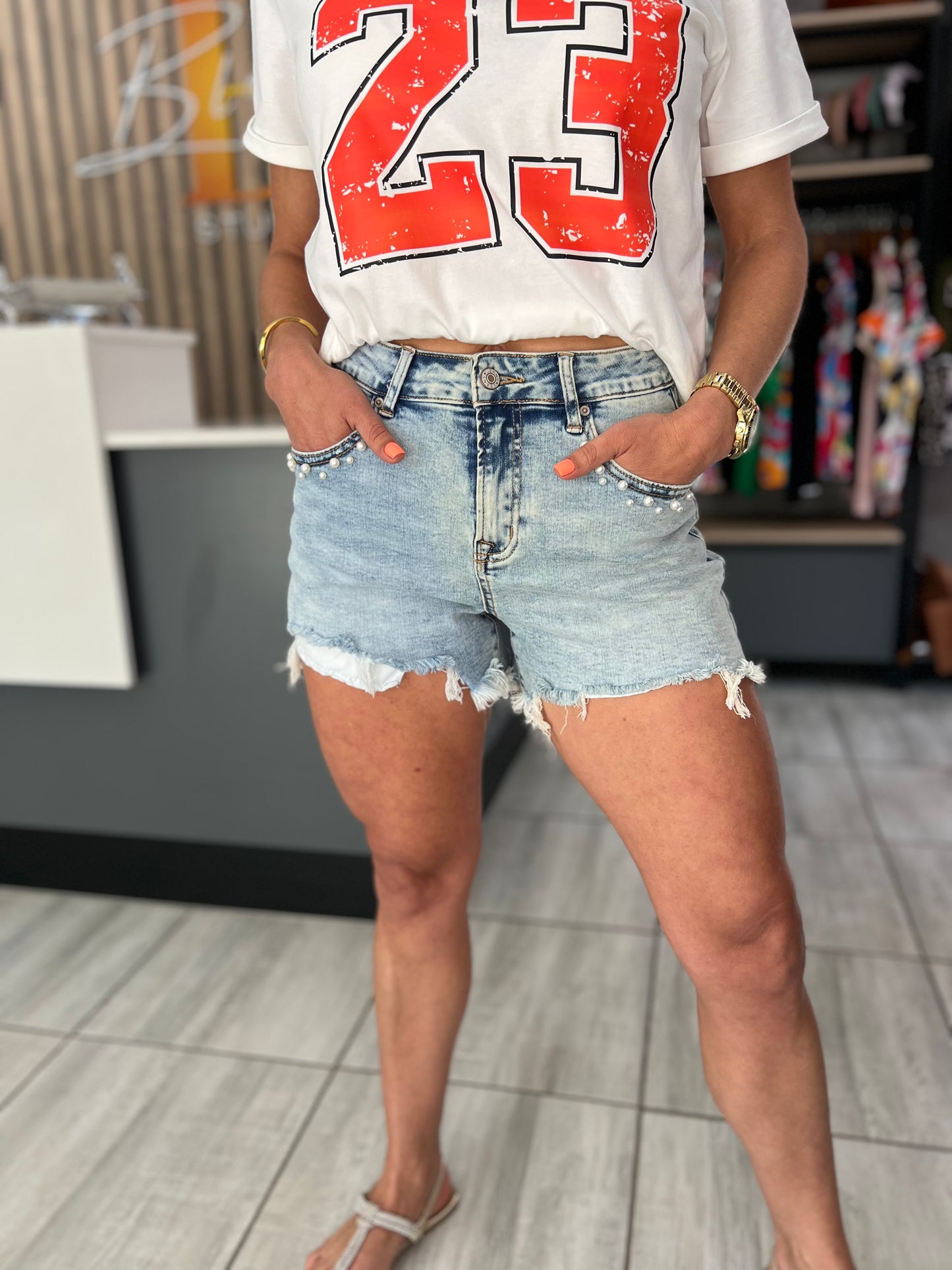 Jacaranda Pearl Denim Shorts