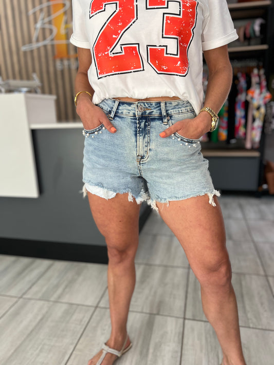 Jacaranda Pearl Denim Shorts