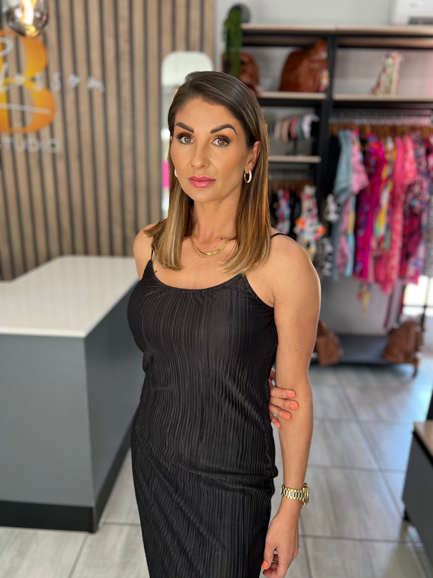 Malta Spaghetti Straps Midi Dress