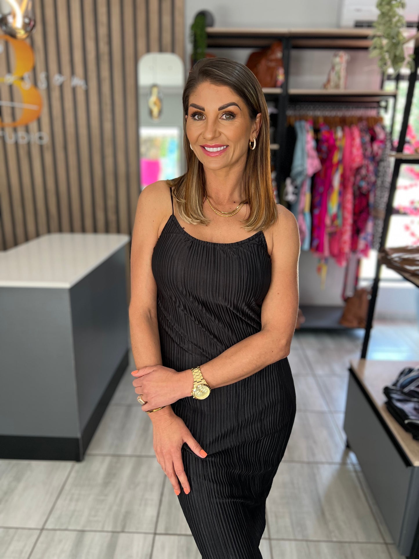 Malta Spaghetti Straps Midi Dress