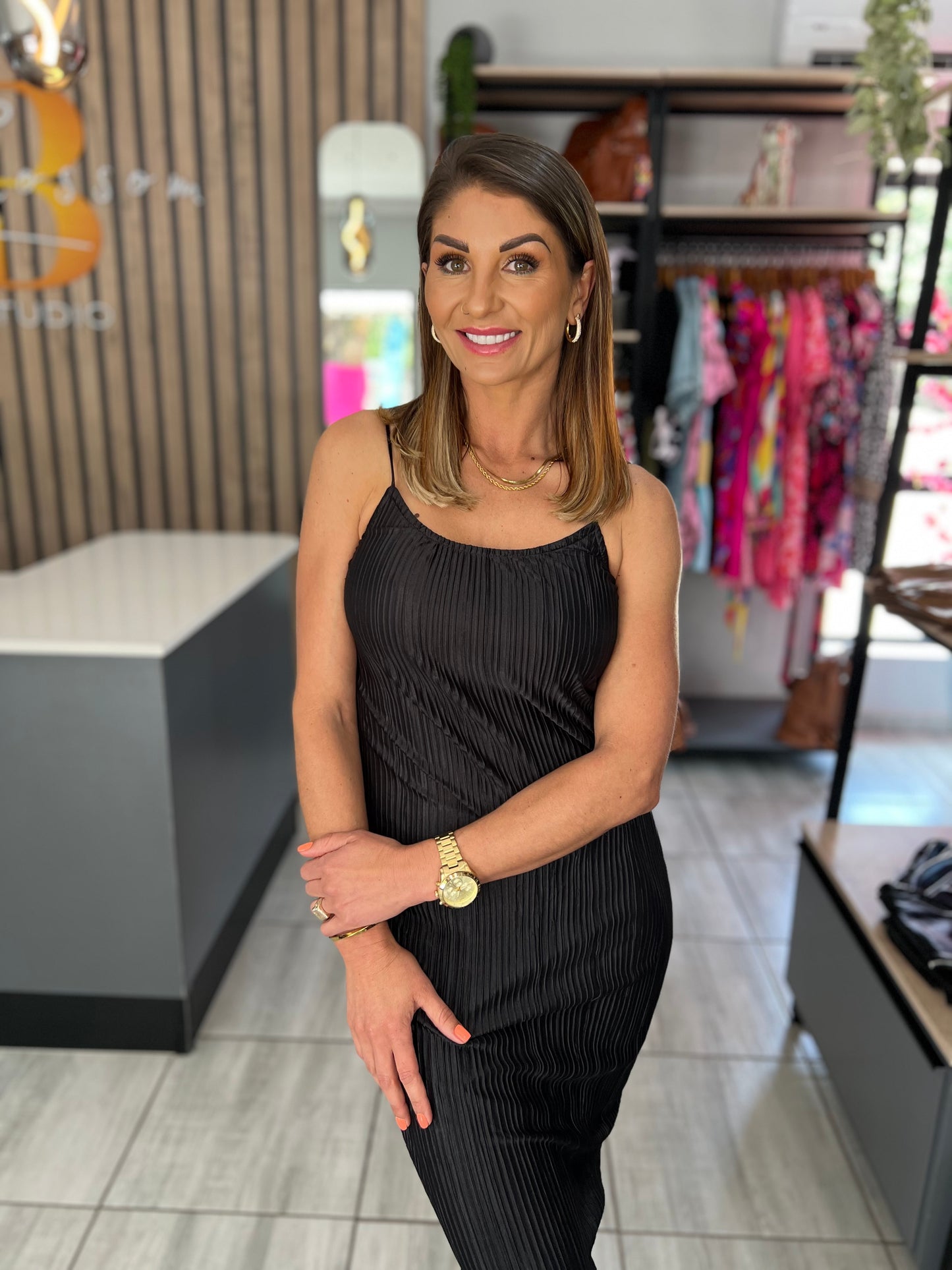 Malta Spaghetti Straps Midi Dress