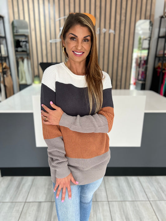 Yukio Chestnut Knitted Sweater