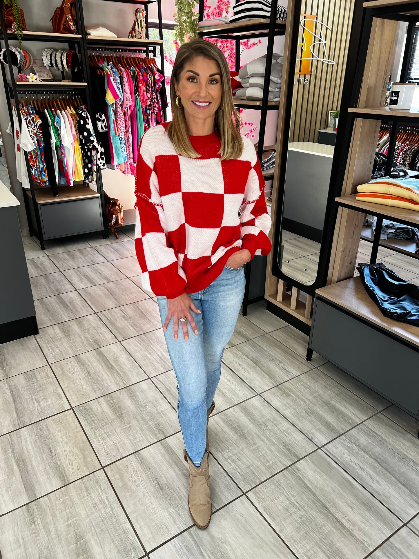Juniper Red Bishop Sleeve Sweater