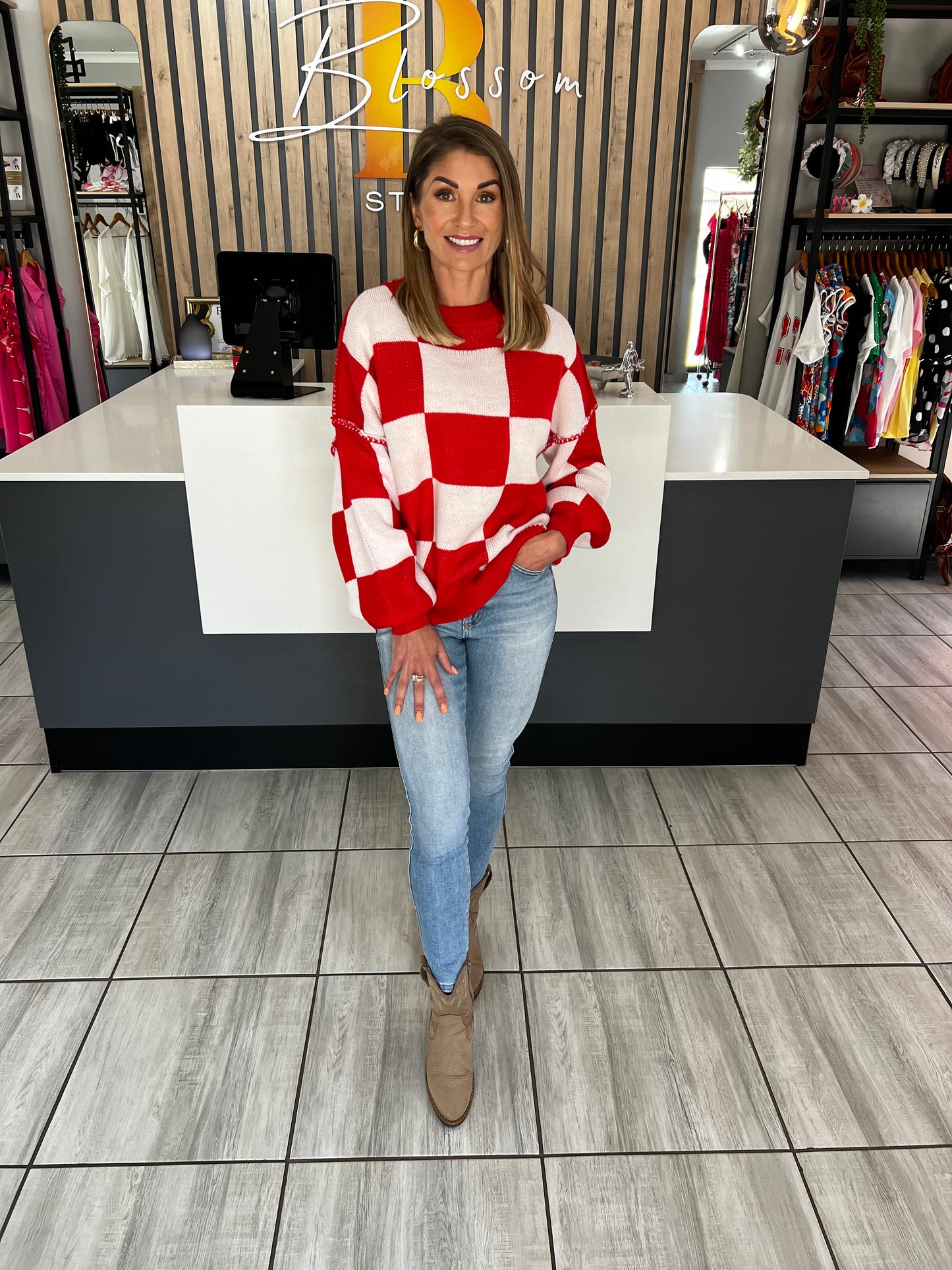 Juniper Red Bishop Sleeve Sweater