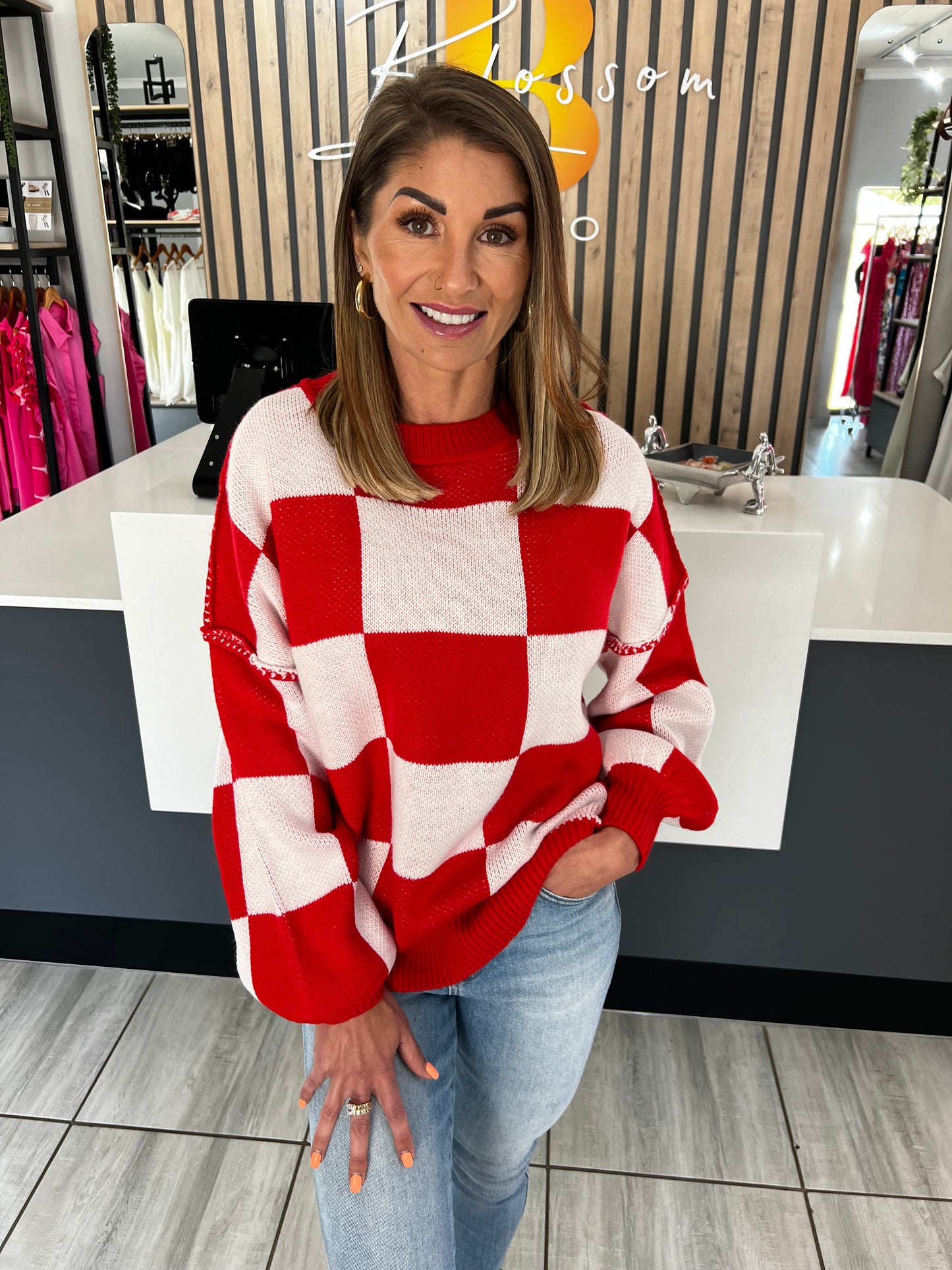 Juniper Red Bishop Sleeve Sweater
