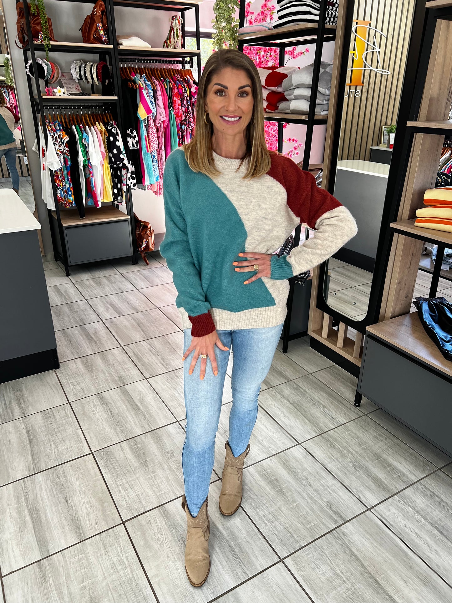 Sarabi Ribbed Trim Sweater