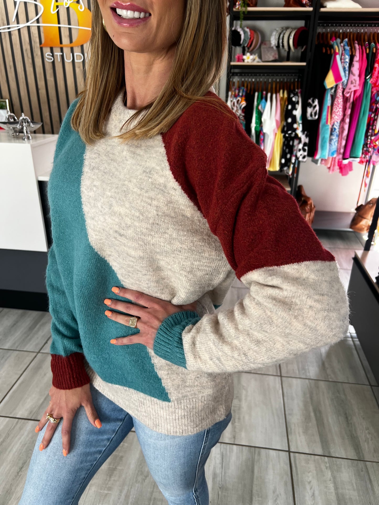 Sarabi Ribbed Trim Sweater