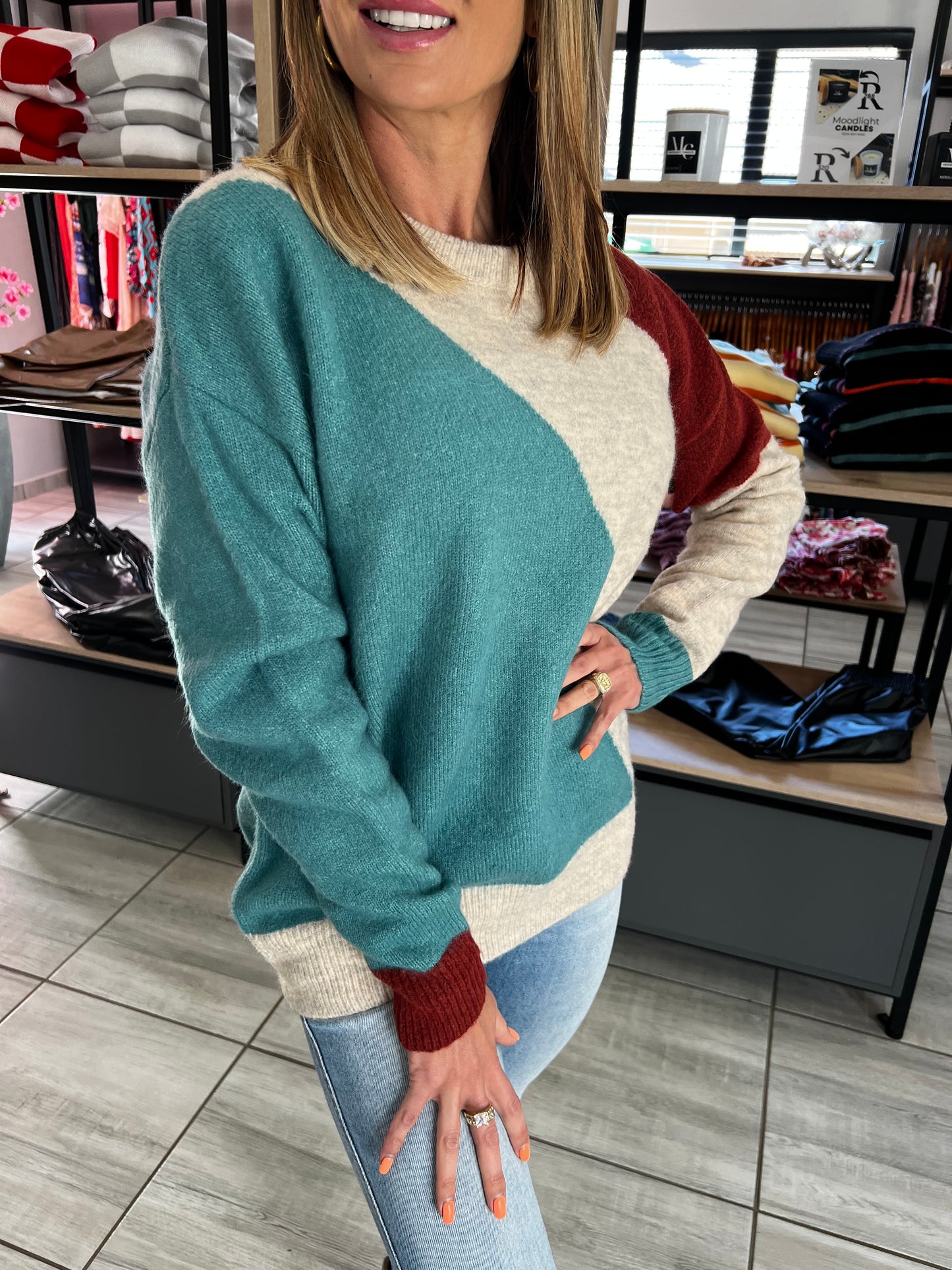 Sarabi Ribbed Trim Sweater