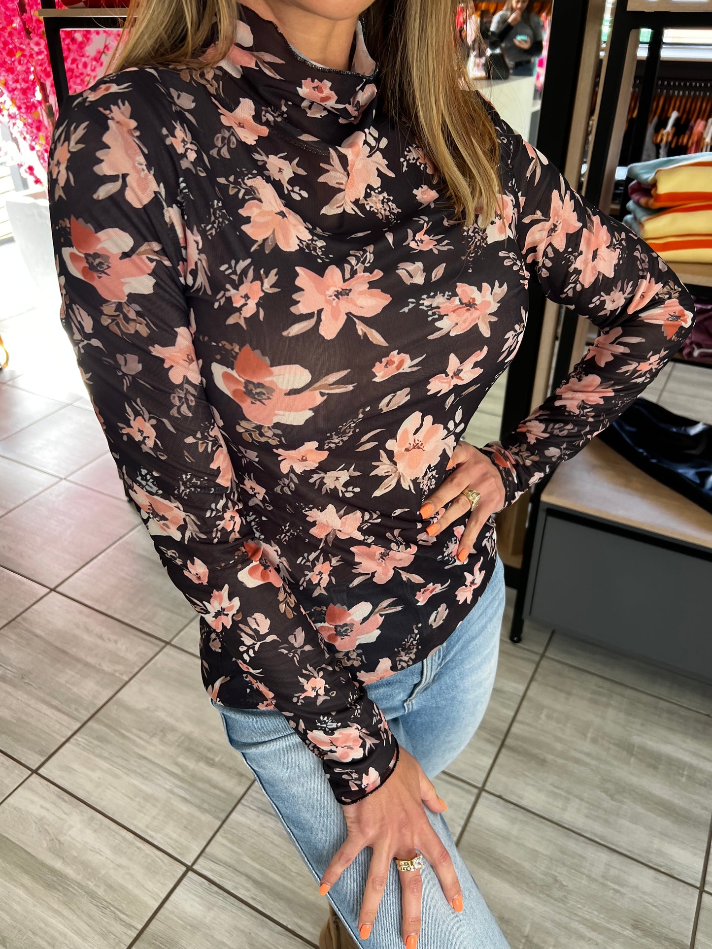 Jianna Flower Long Sleeve Top