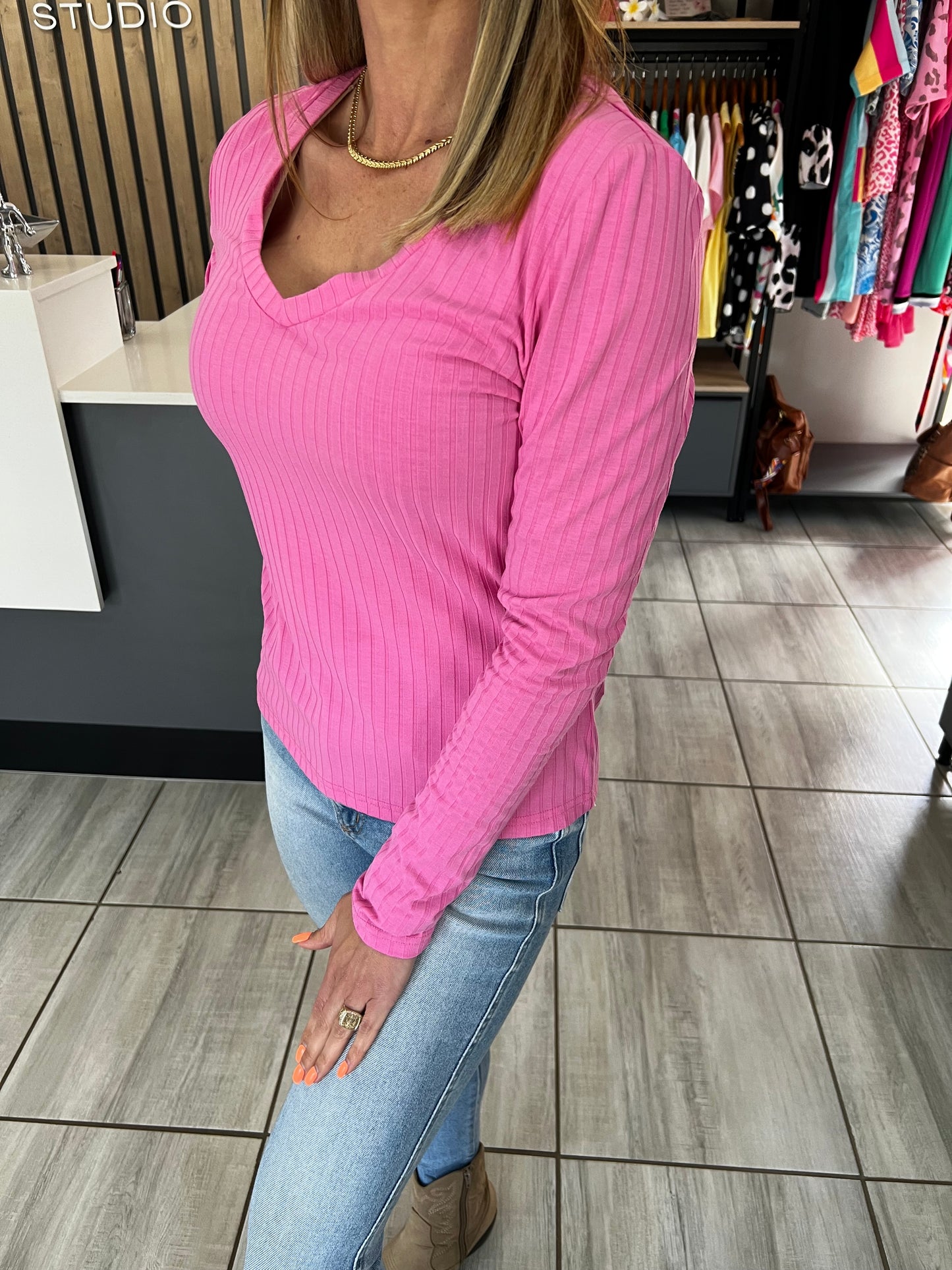 Bailey Pink Long Sleeve Top