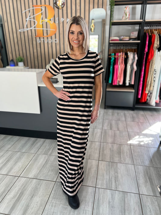 Cedar Striped Maxi Long Dress