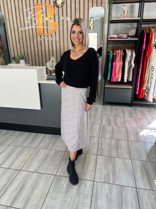 Earth Spotted High Waist Skirt