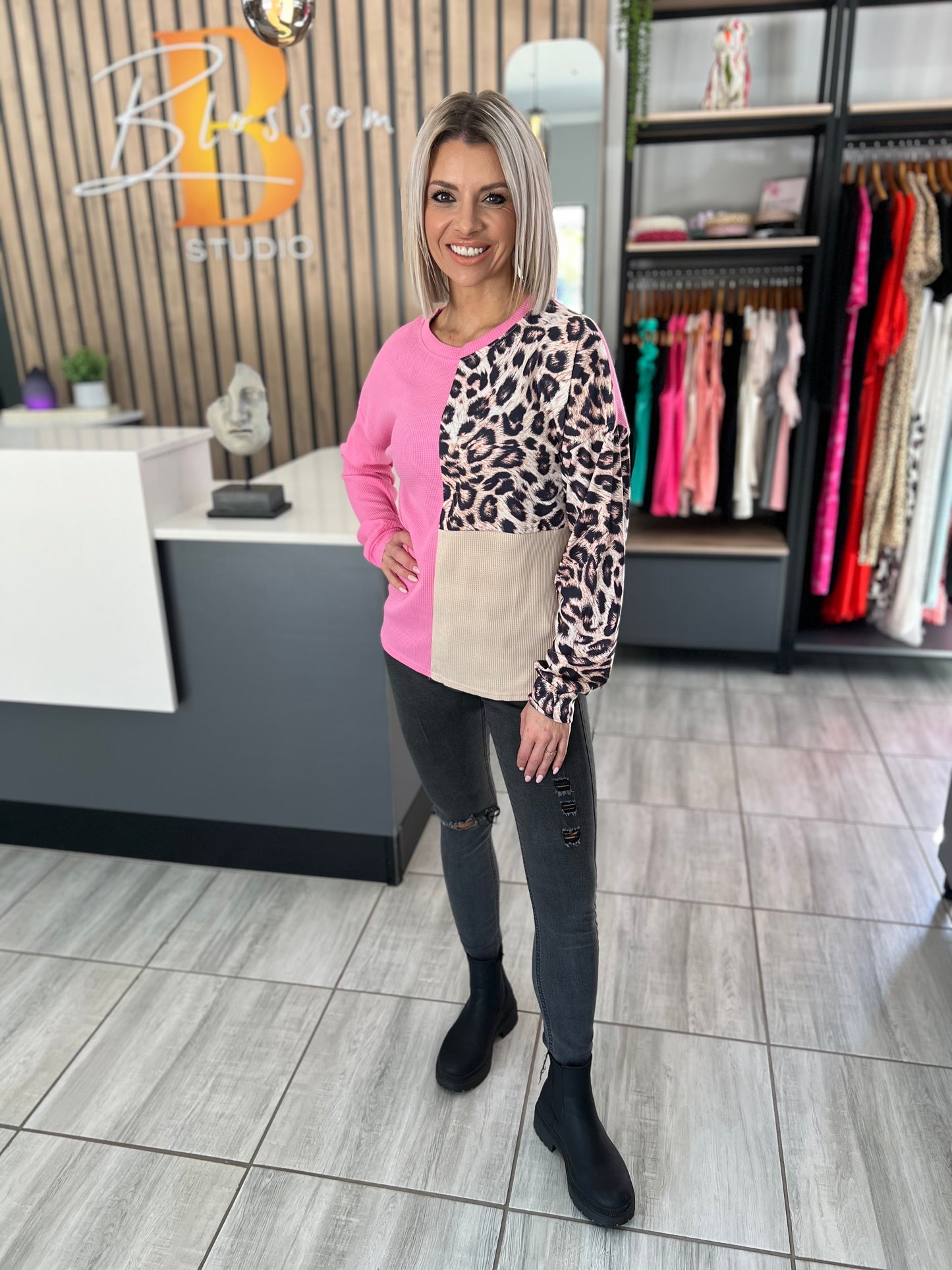 Geraldine Waffle Knitted Top