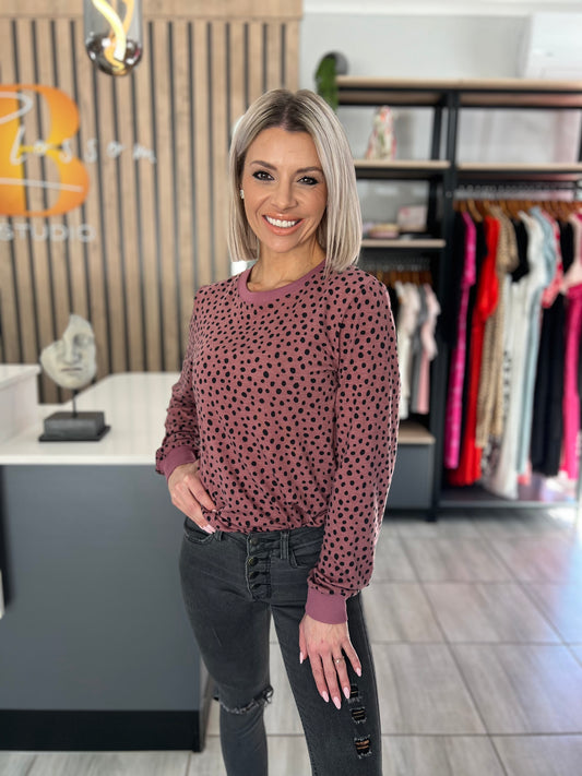 Eirwen Animal Spotted Long Sleeve Top