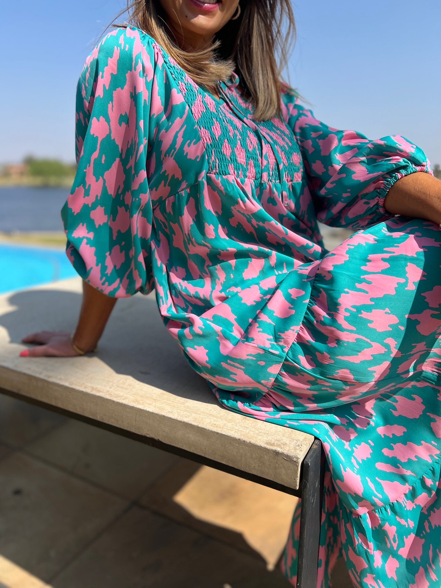 Sophia Abstract Long Dress
