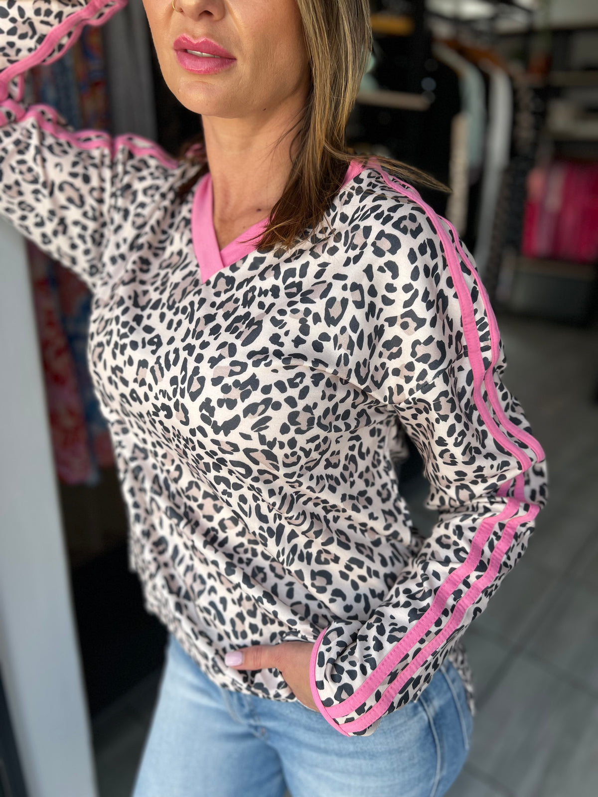 Wild Heart Leopard Print Long Sleeve Top