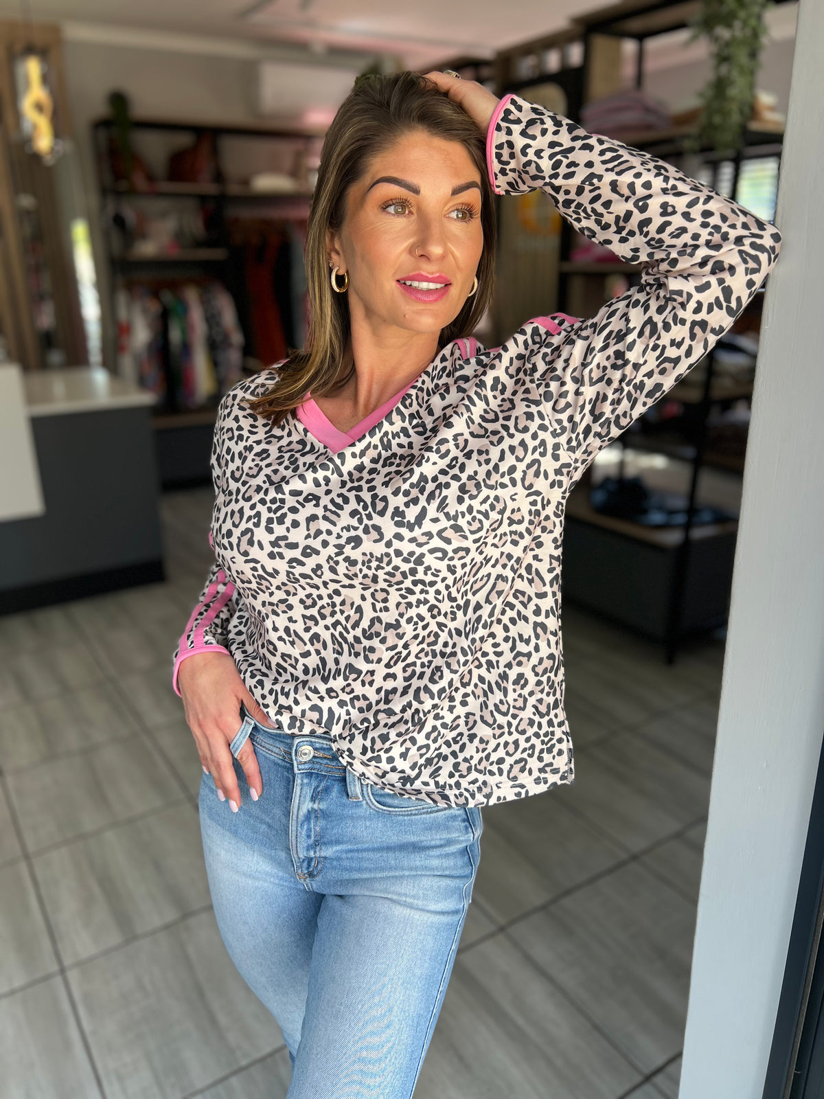 Wild Heart Leopard Print Long Sleeve Top