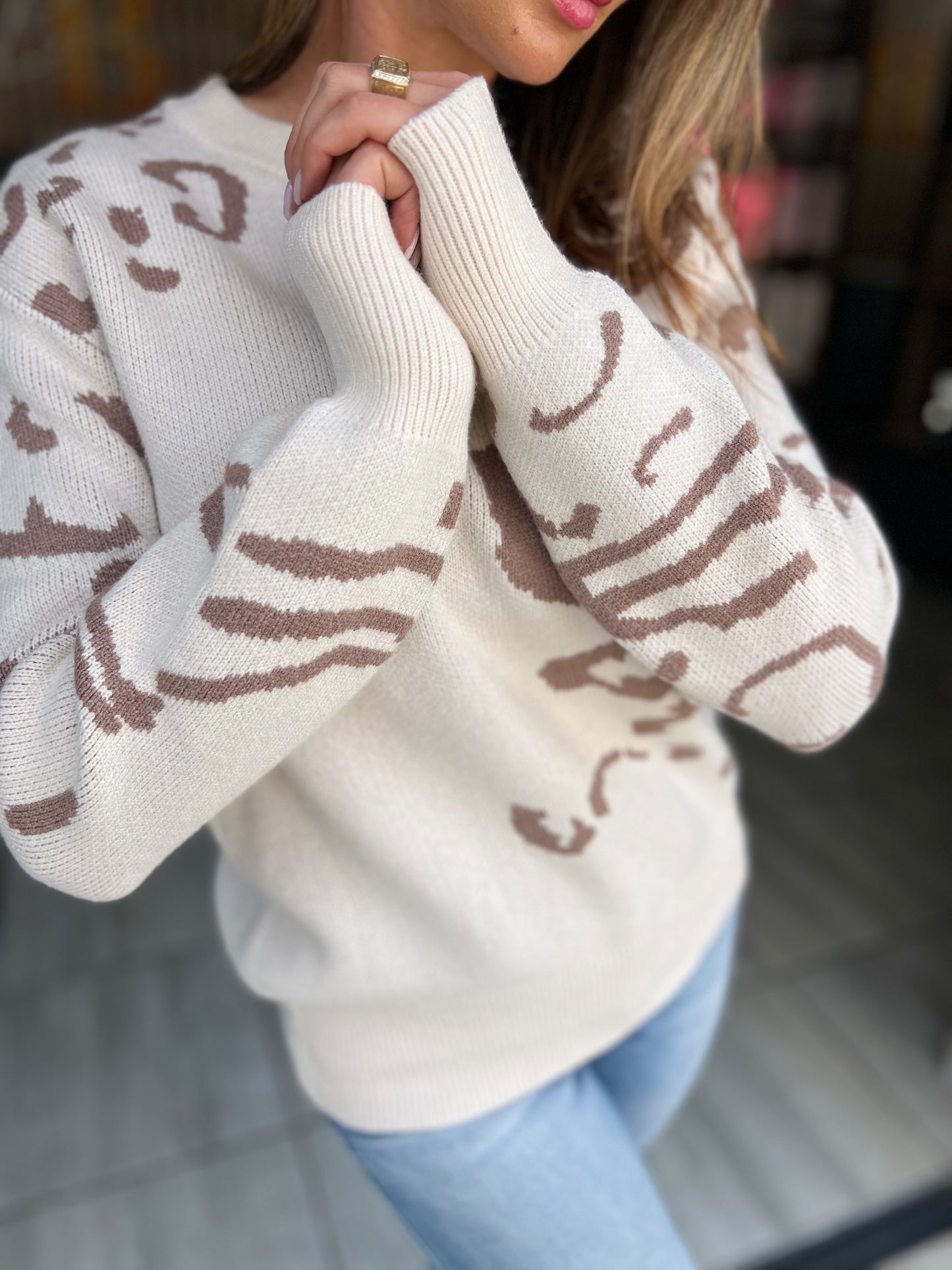 Latte Luxe Leopard Knit Sweater