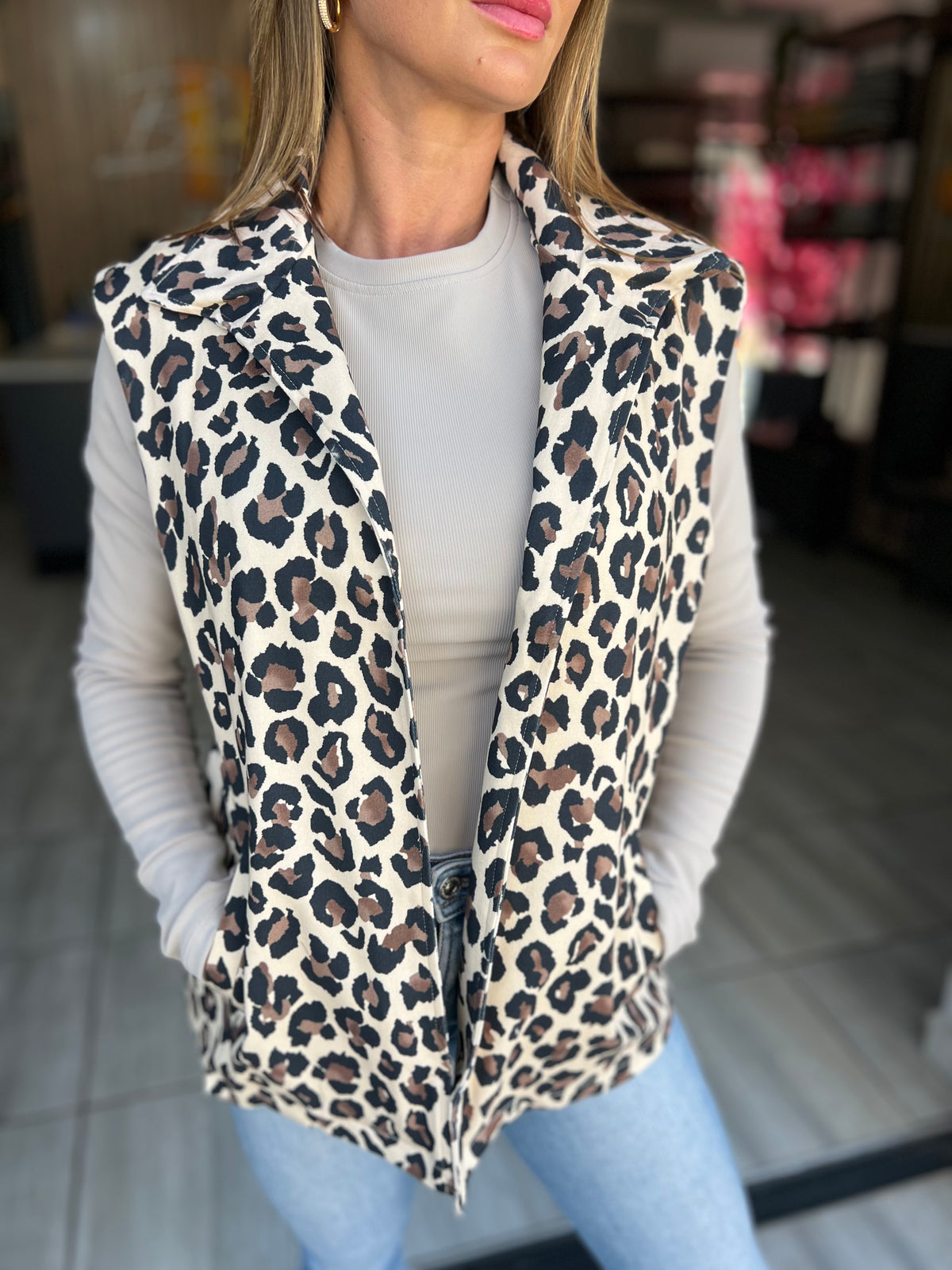 Weekend Wanderer Brown Leopard Vest