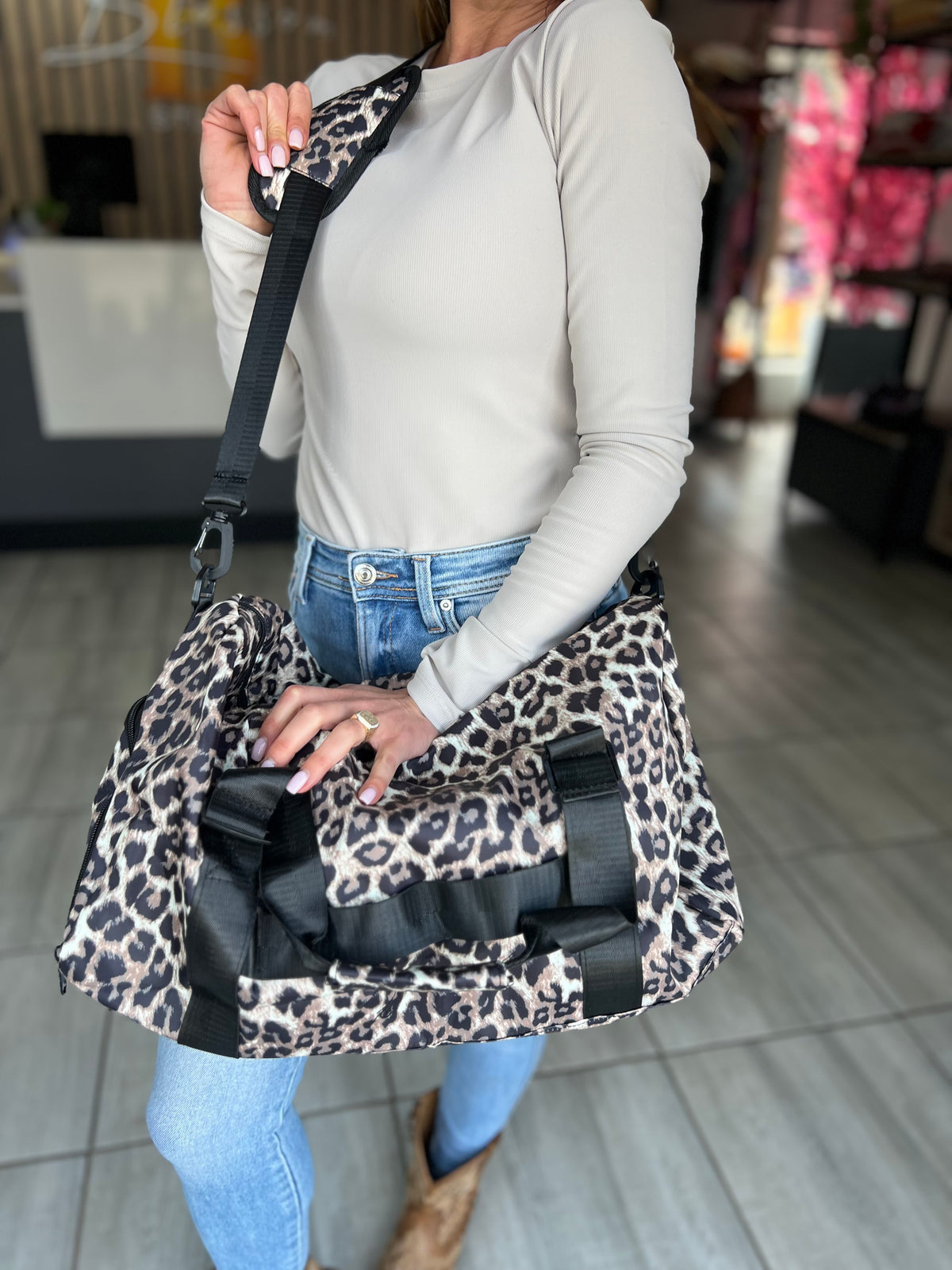 The Wild Escape Leopard Travel Duffel Bag