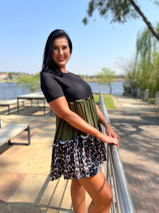 Safari Leopard Print Short Dress