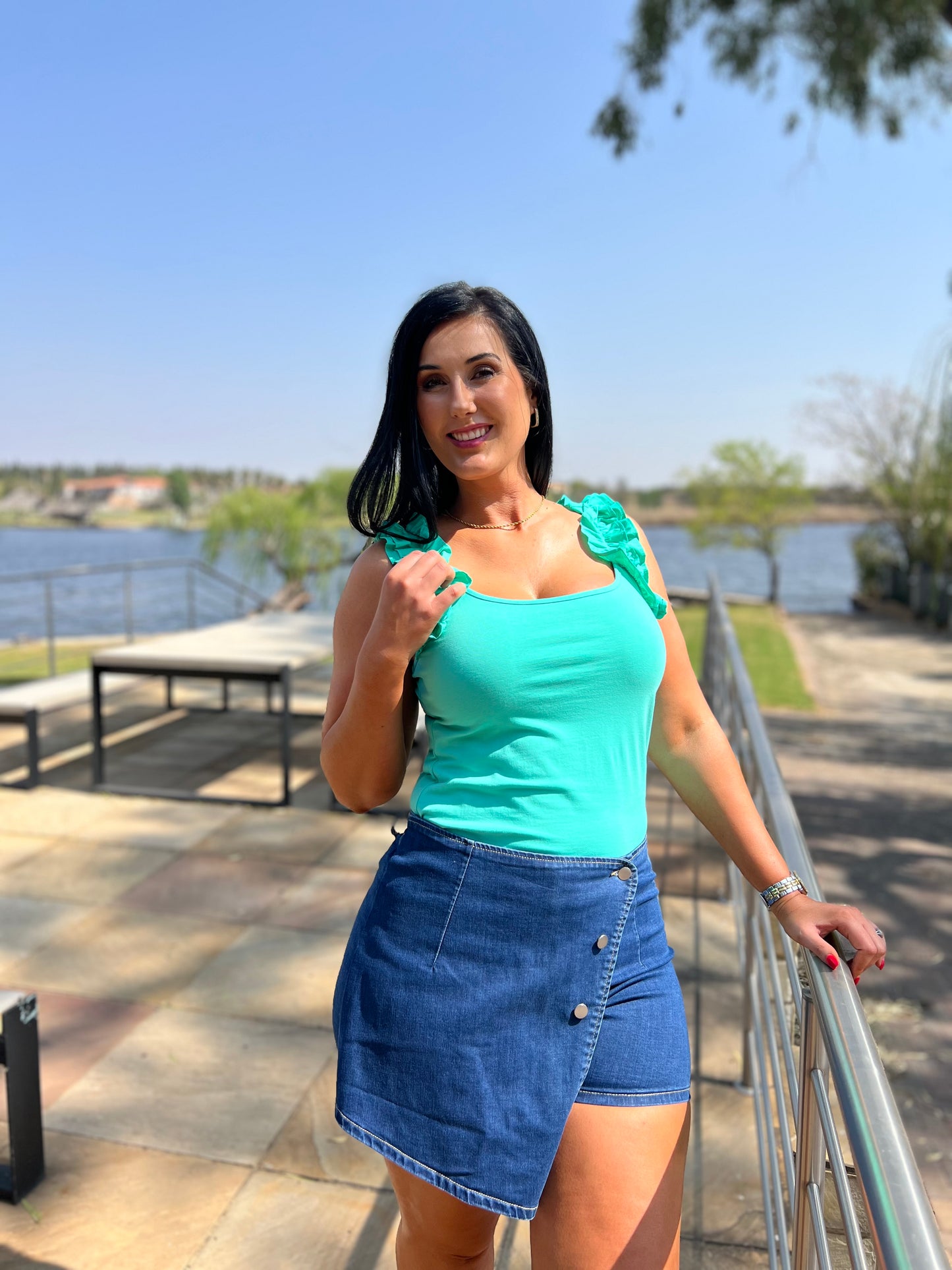 Fluttery Mint Green Tank Top