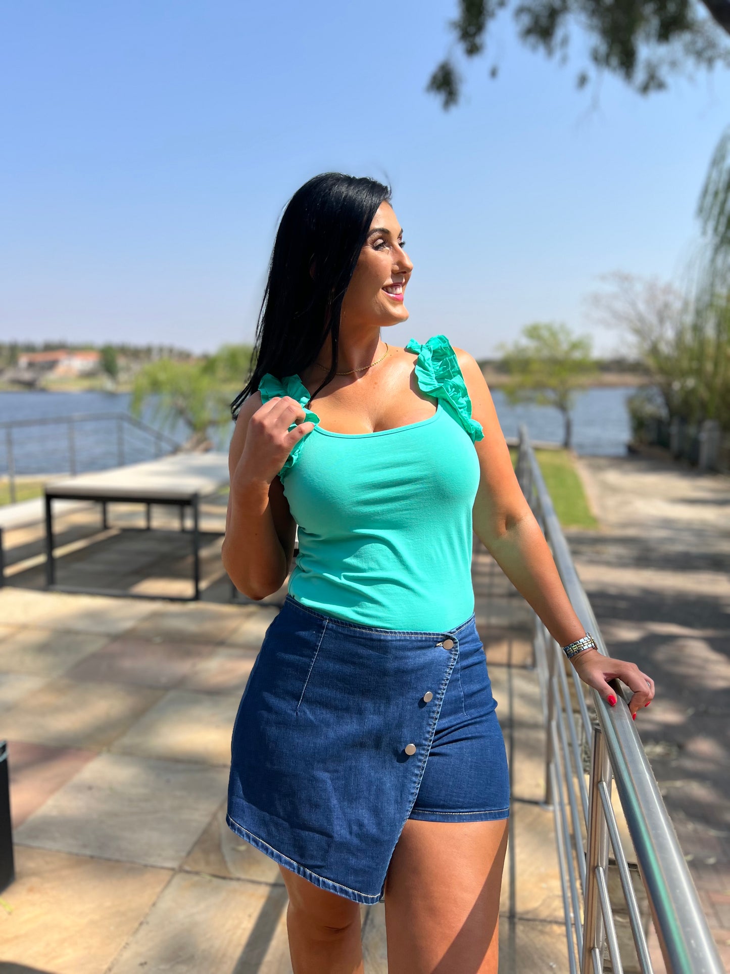 Fluttery Mint Green Tank Top