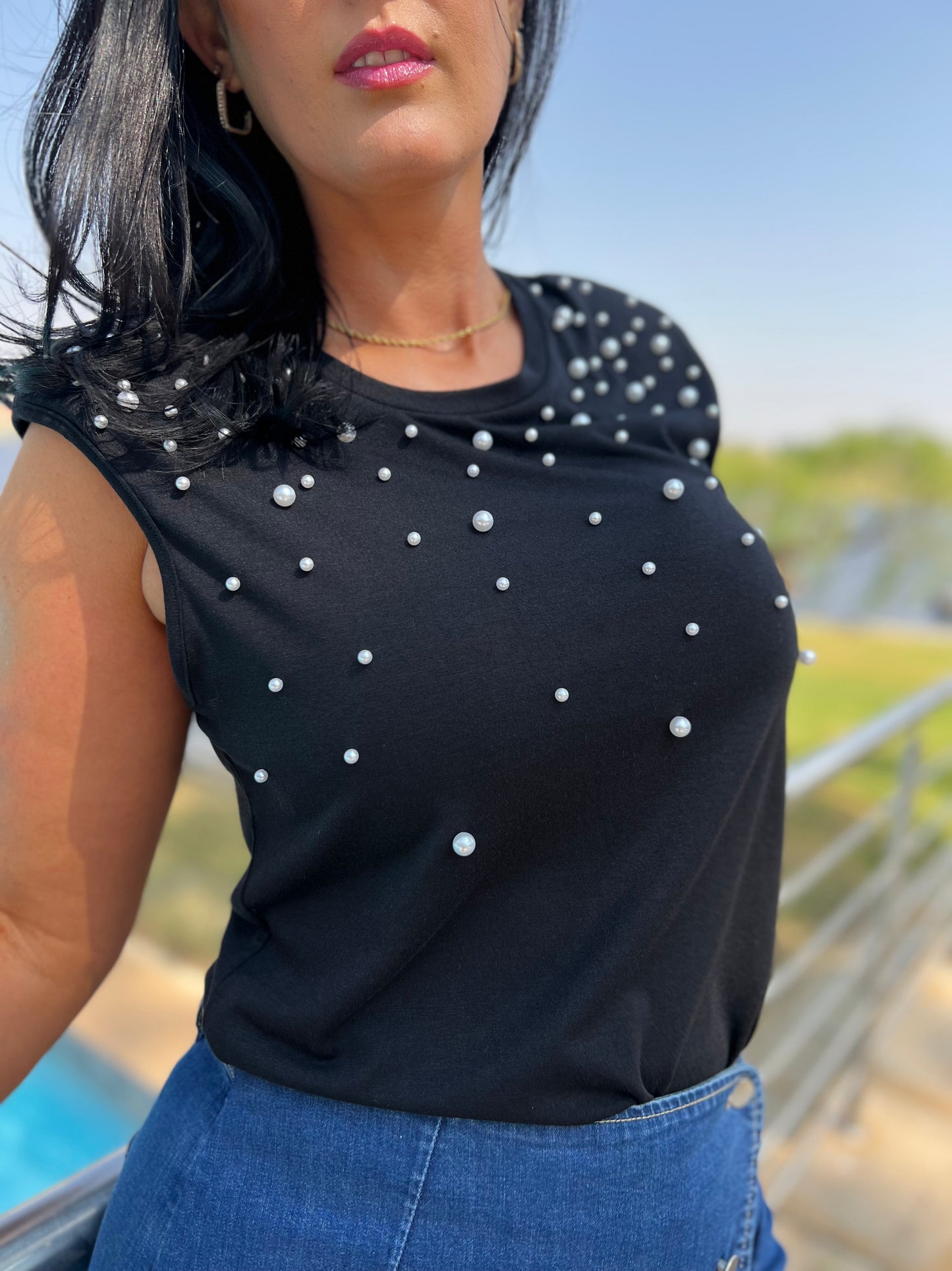 Black Pearls Tank Top