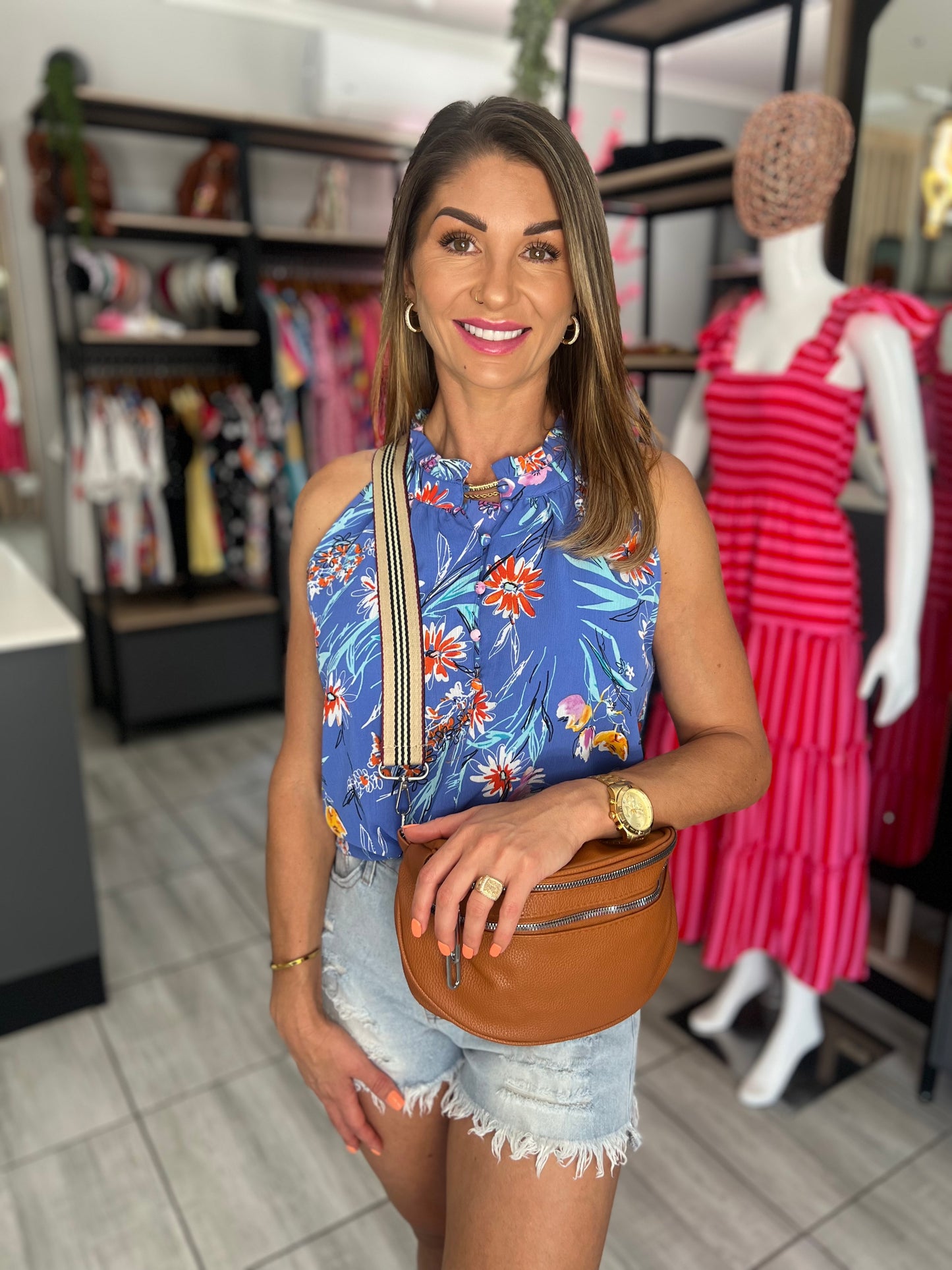 Prevernal Blue High Neck Top