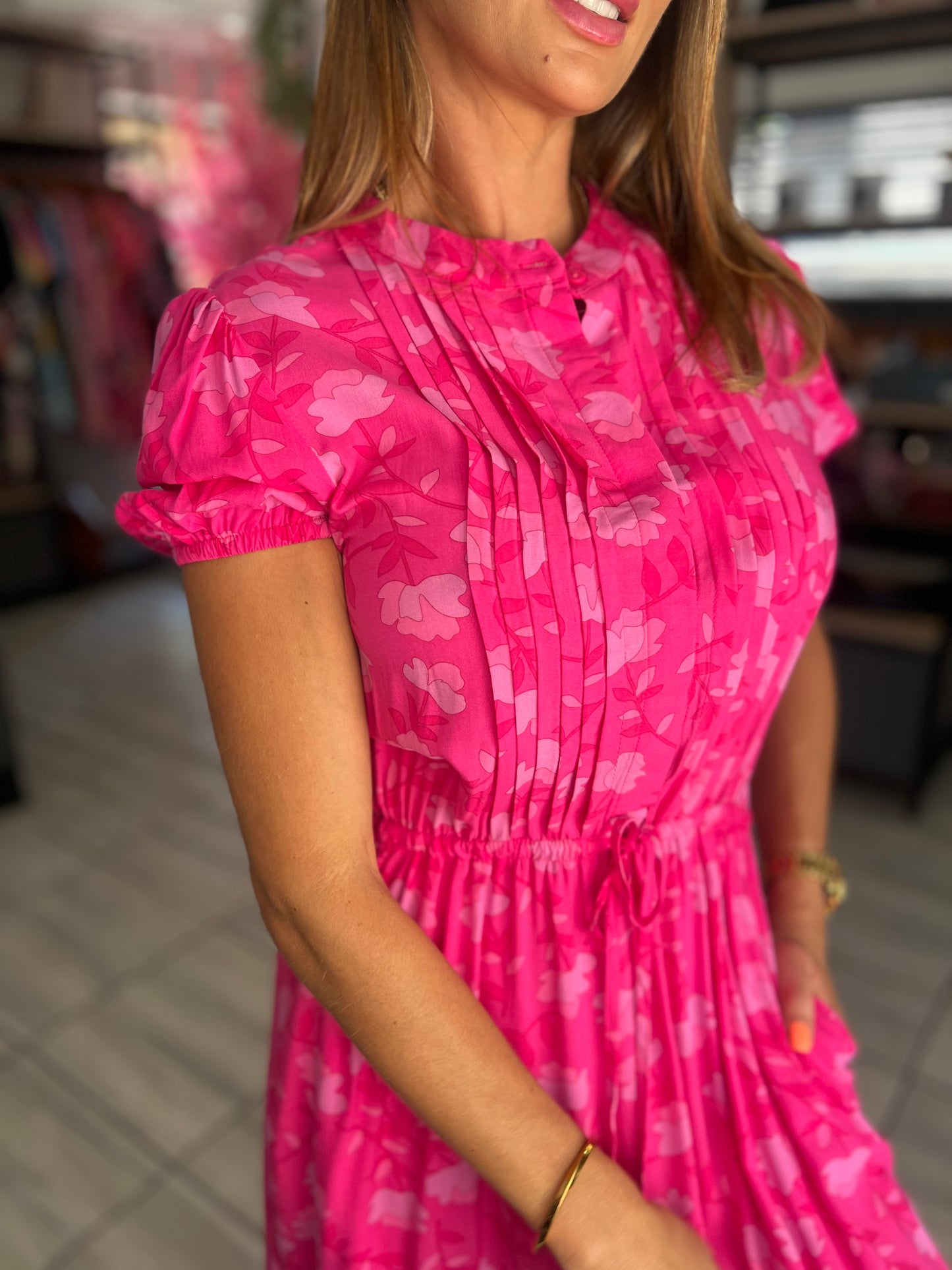 Cherry Blossom Pink Midi Dress