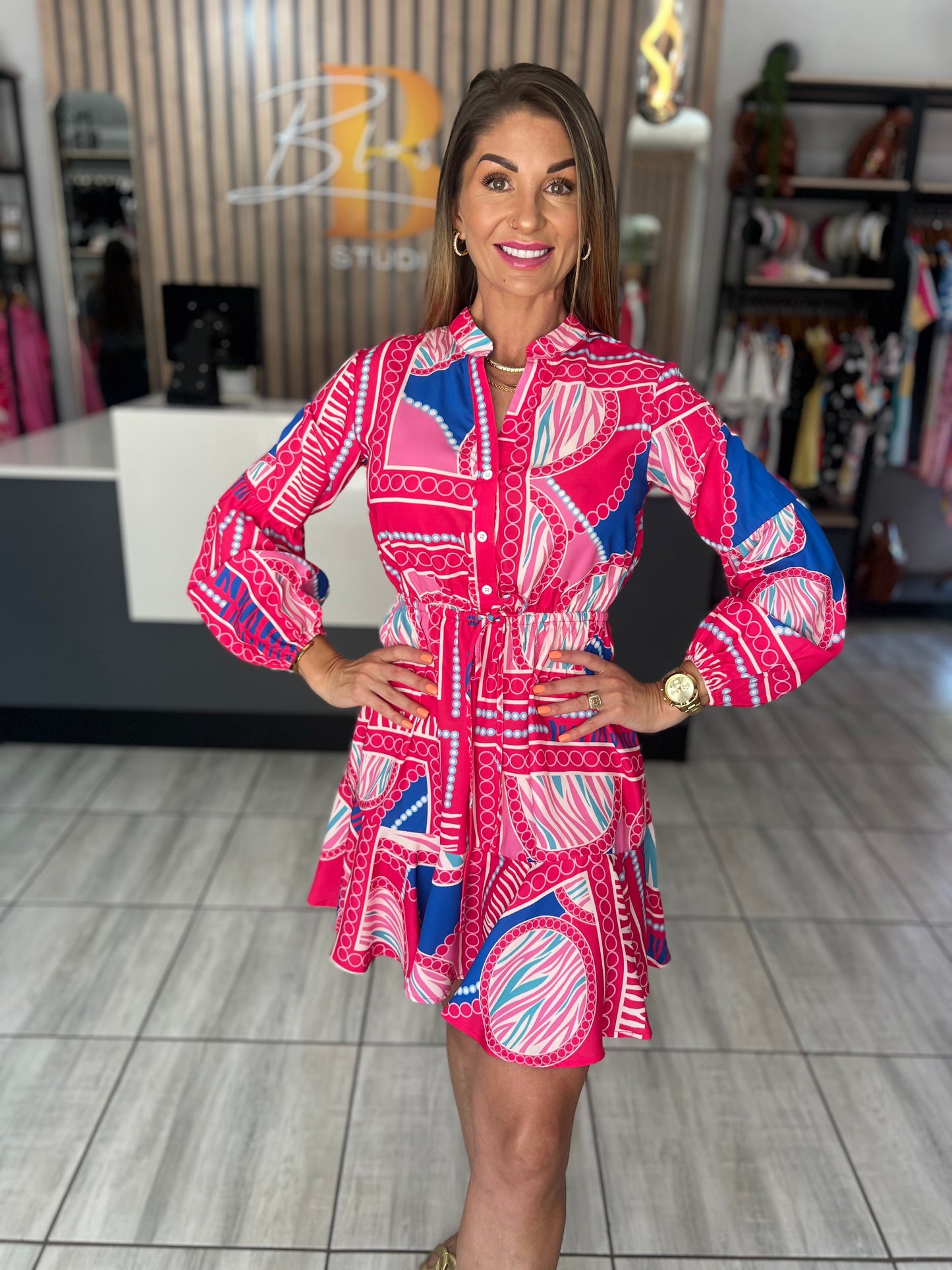 Arabelle Abstract Short Dress